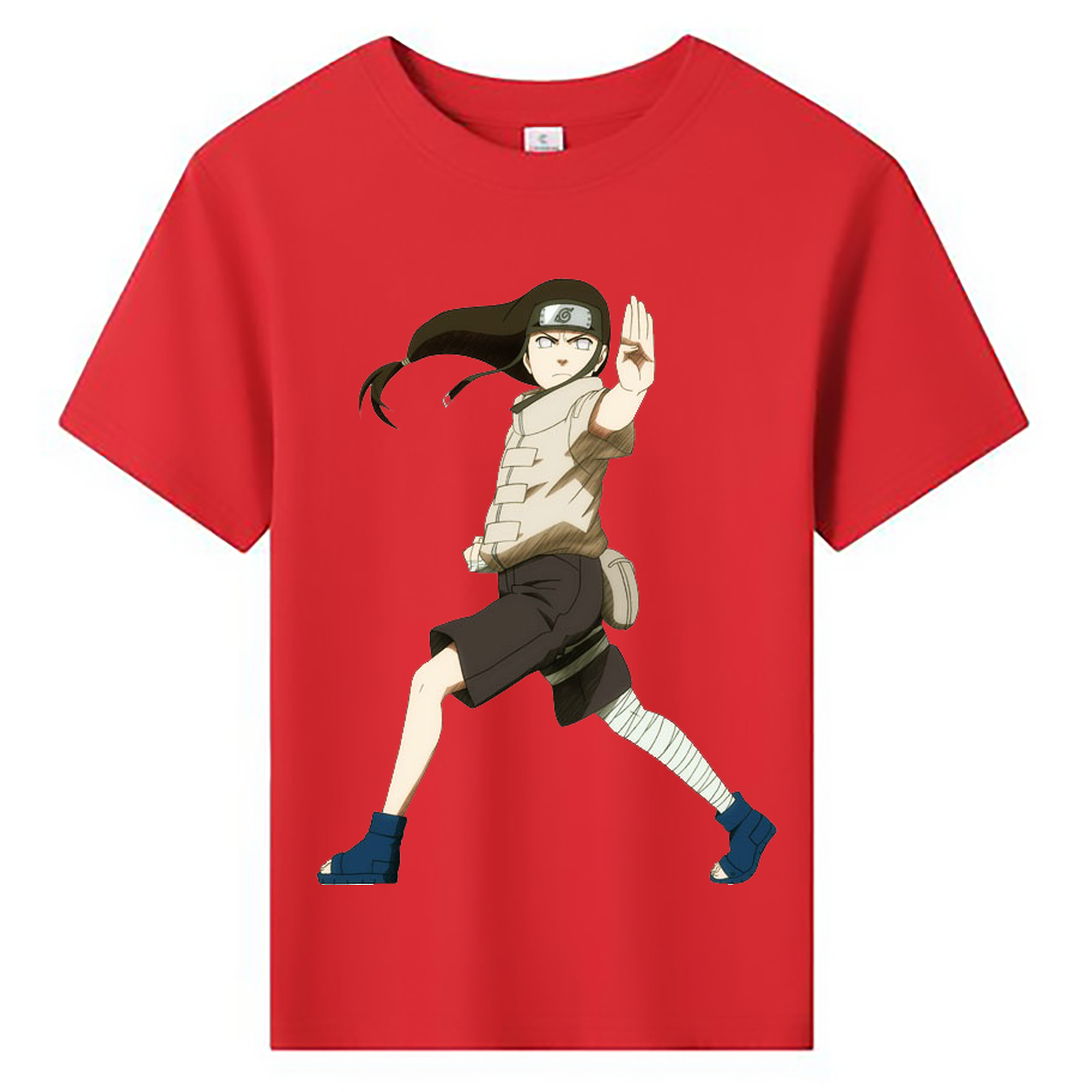 （画像用） NARUTO -ナルト- 日向ネジ Hyūga Neji 綿100％キッズTシャツ（フロントプリント）