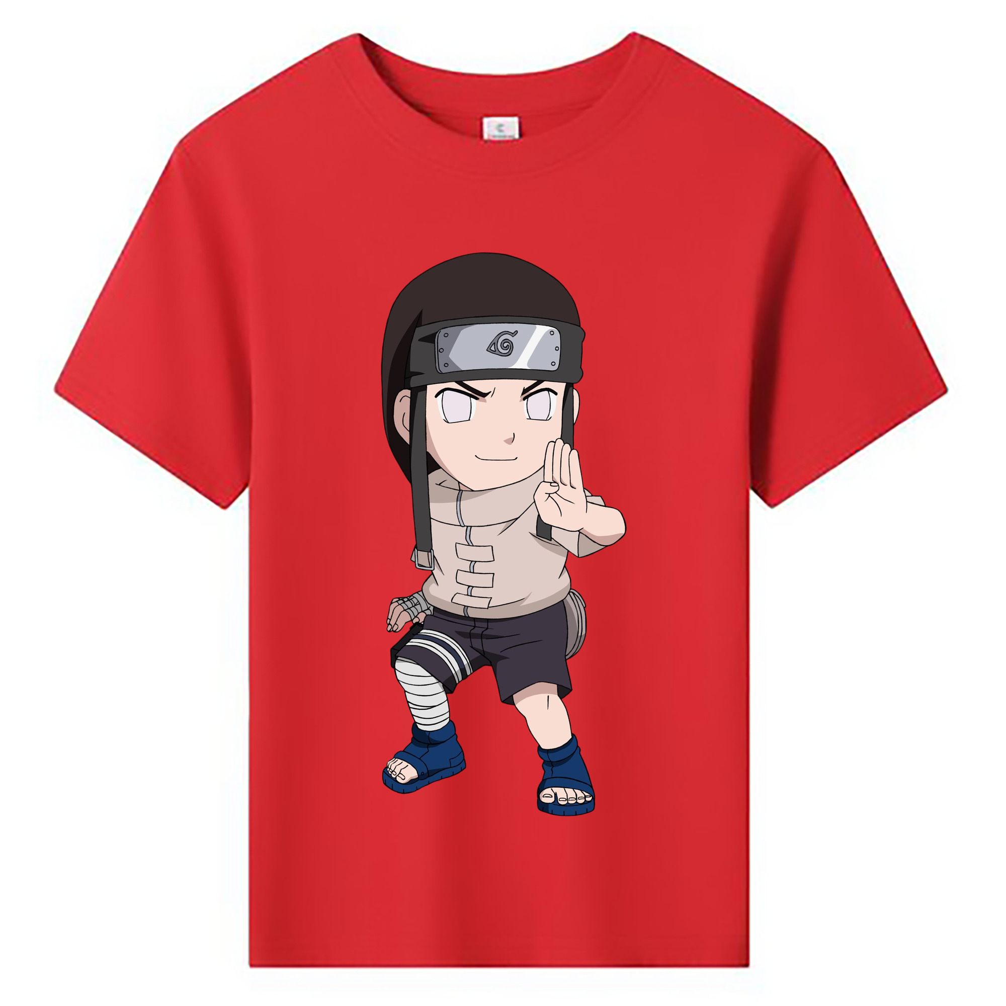 （画像用） NARUTO -ナルト- 日向ネジ Hyūga Neji 綿100％キッズTシャツ（フロントプリント）