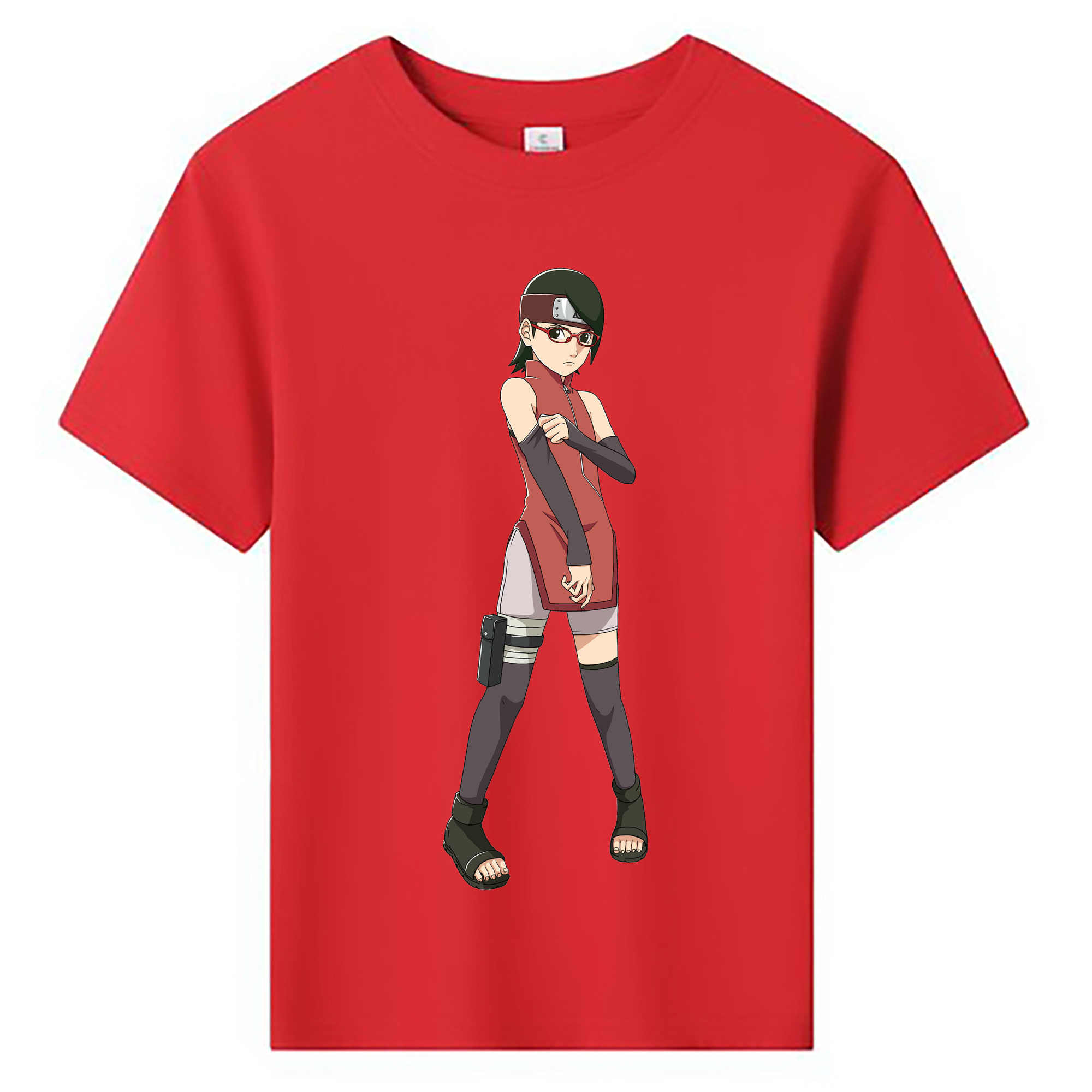 （画像用） NARUTO -ナルト- うちは サラダ Uchiha Sarada 綿100％キッズTシャツ（フロントプリント）