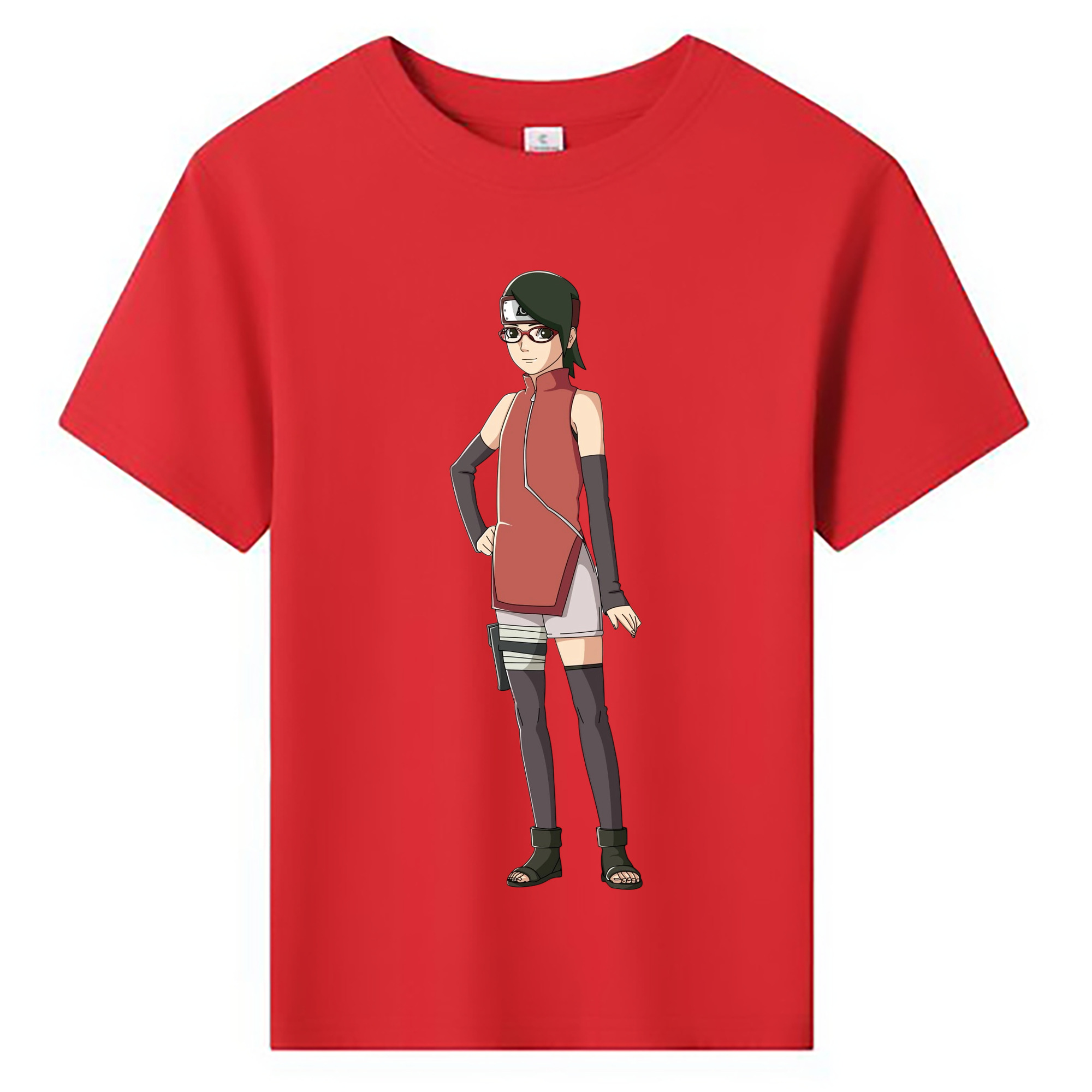 （画像用） NARUTO -ナルト- うちは サラダ Uchiha Sarada 綿100％キッズTシャツ（フロントプリント）