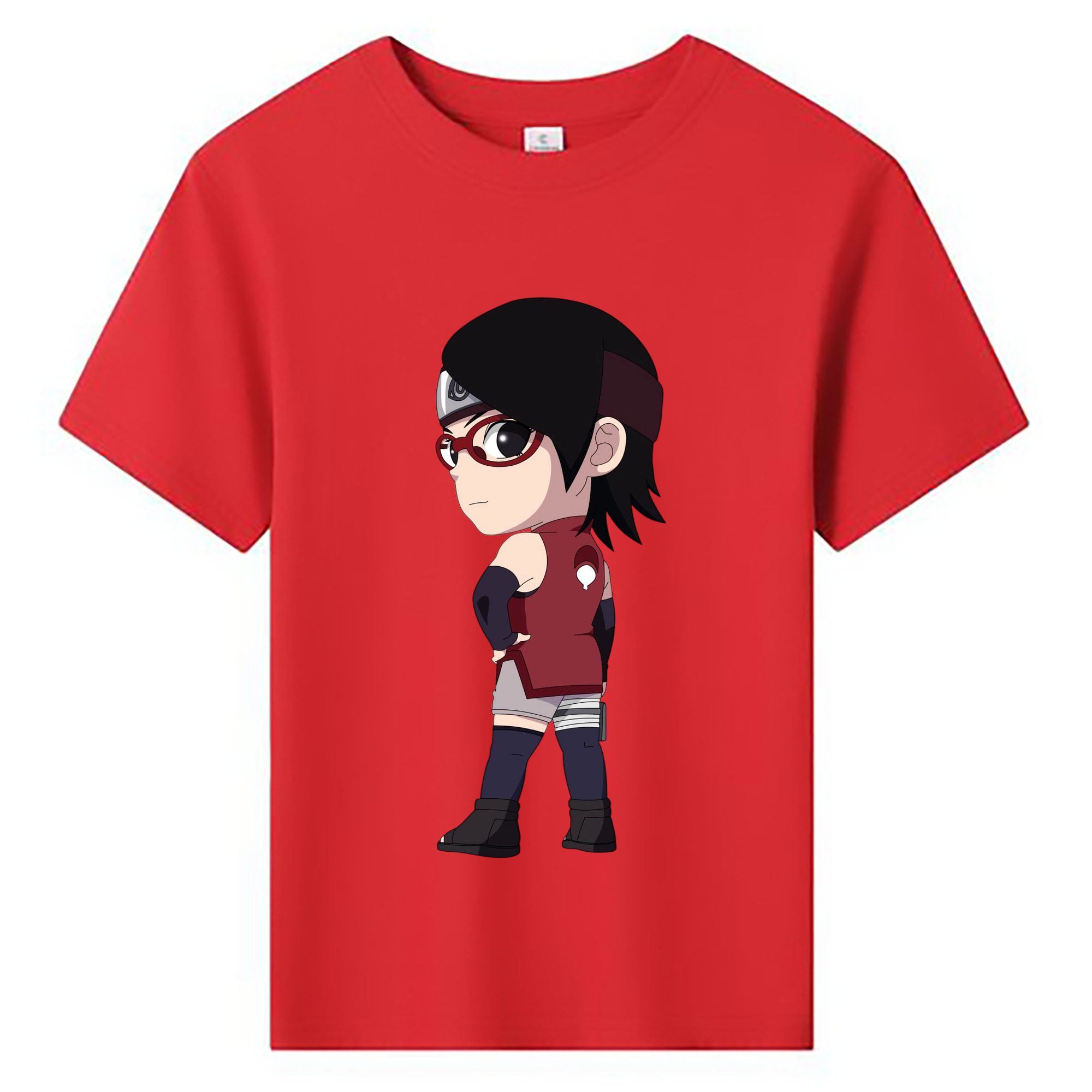 （画像用） NARUTO -ナルト- うちは サラダ Uchiha Sarada 綿100％キッズTシャツ（フロントプリント）