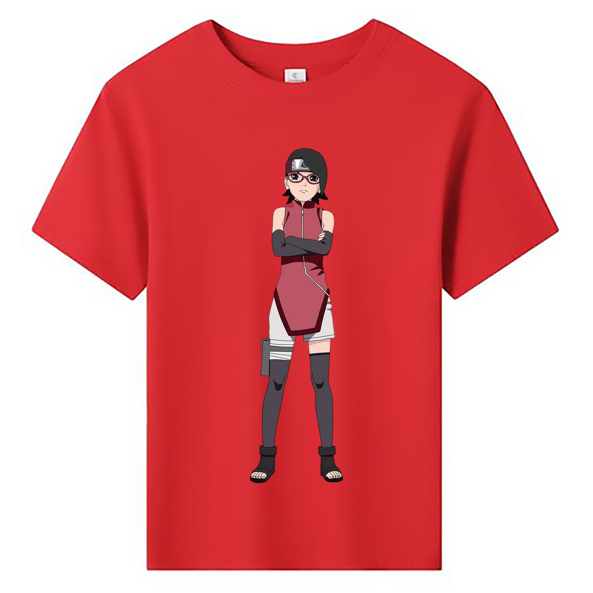 （画像用） NARUTO -ナルト- うちは サラダ Uchiha Sarada 綿100％キッズTシャツ（フロントプリント）