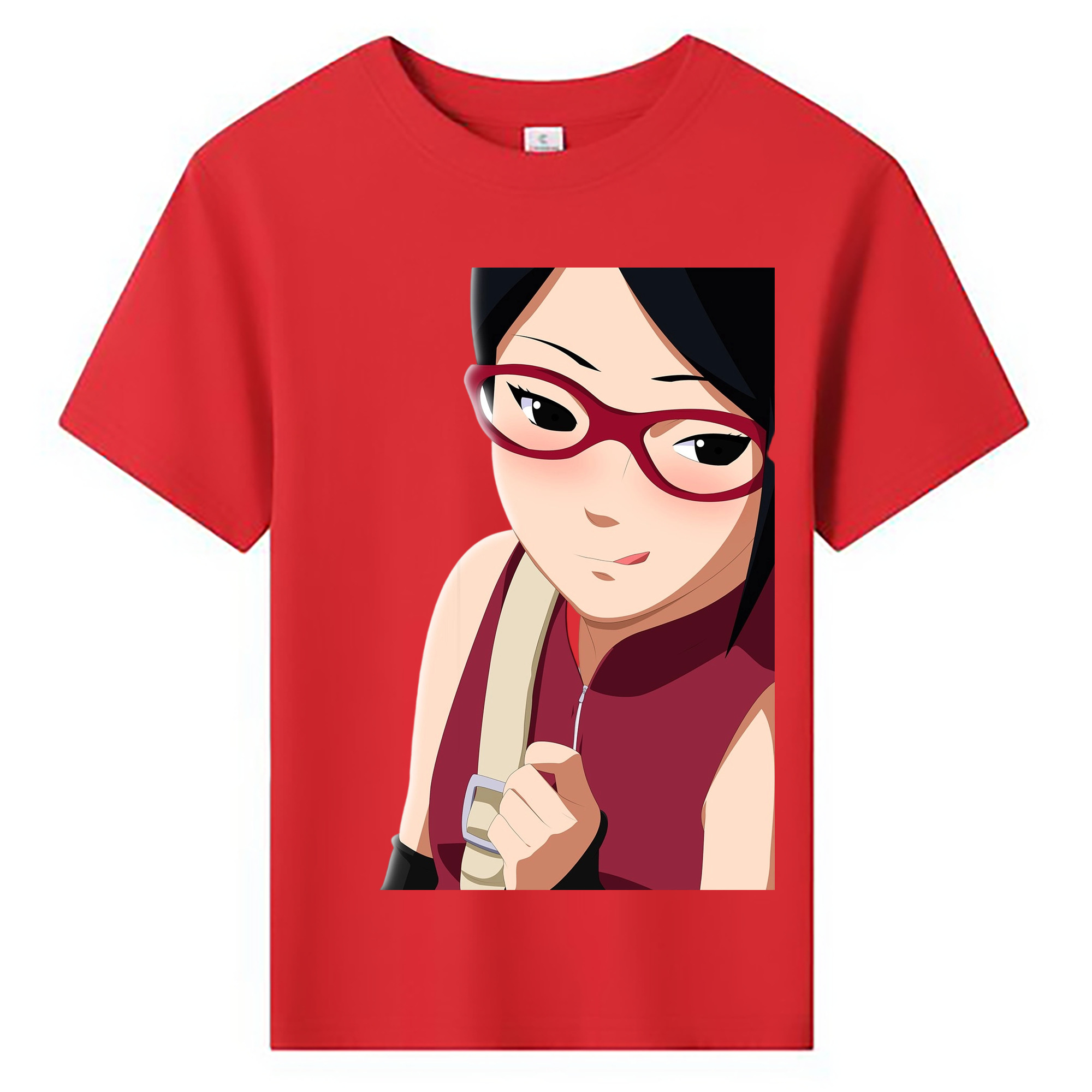 （画像用） NARUTO -ナルト- うちは サラダ Uchiha Sarada 綿100％キッズTシャツ（フロントプリント）