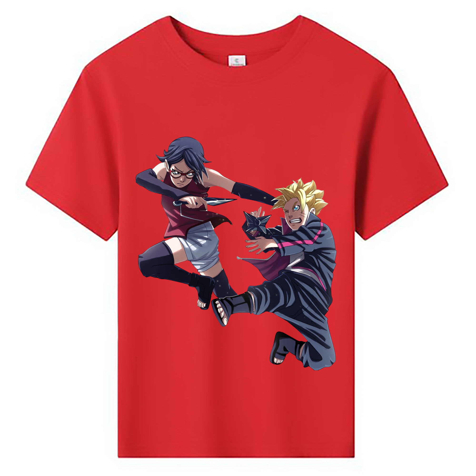 （画像用） NARUTO -ナルト- うちは サラダ Uchiha Sarada 綿100％キッズTシャツ（フロントプリント）