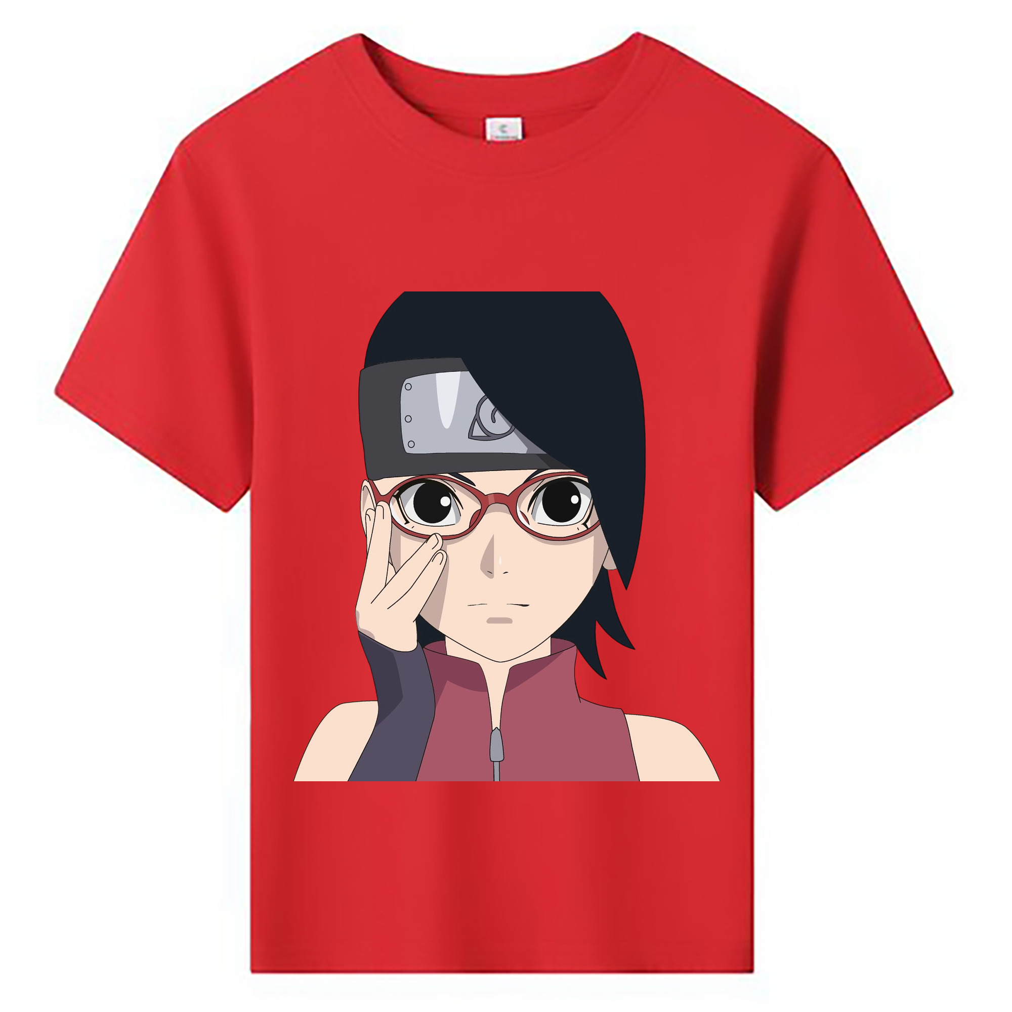 （画像用） NARUTO -ナルト- うちは サラダ Uchiha Sarada 綿100％キッズTシャツ（フロントプリント）