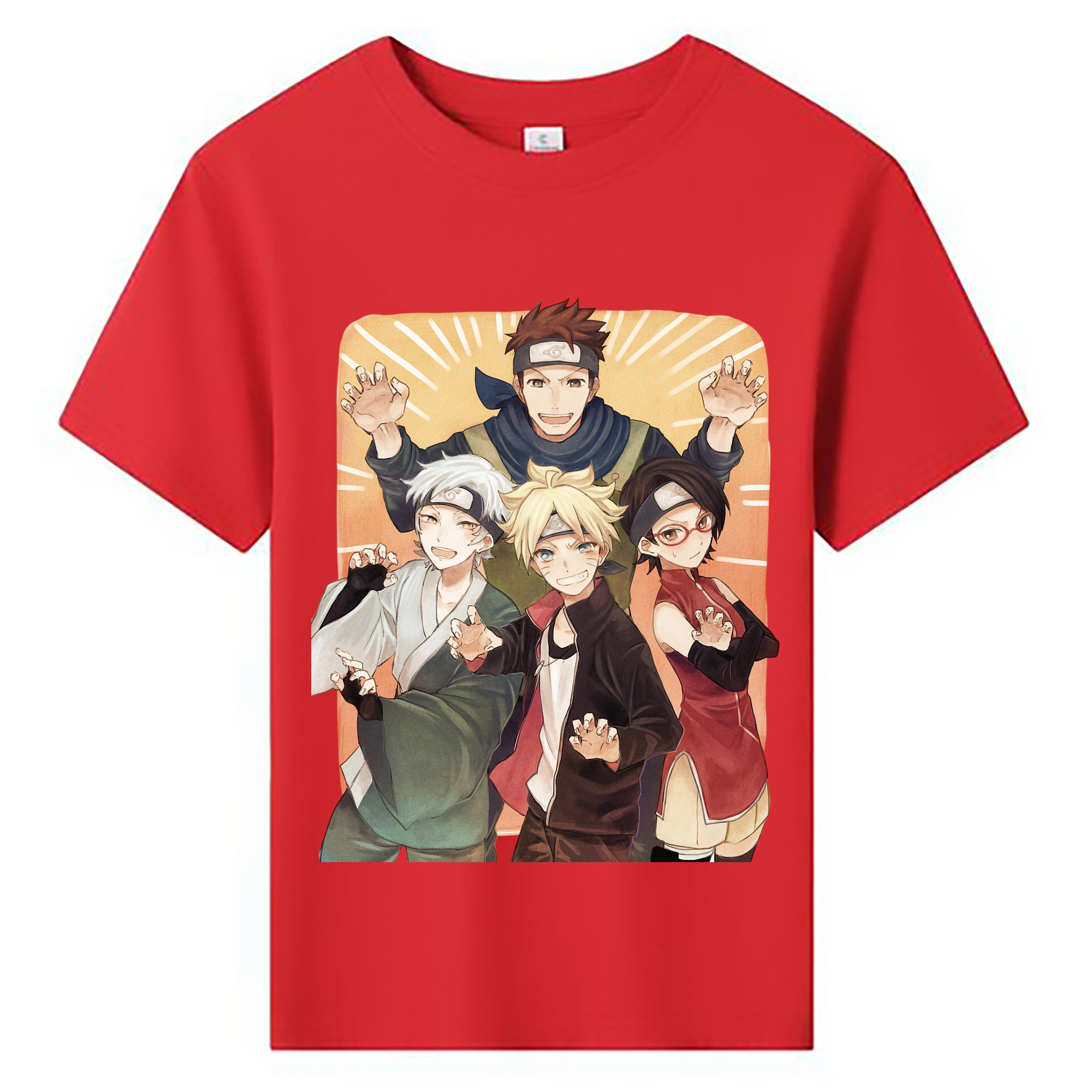 （画像用） NARUTO -ナルト- うちは サラダ Uchiha Sarada 綿100％キッズTシャツ（フロントプリント）