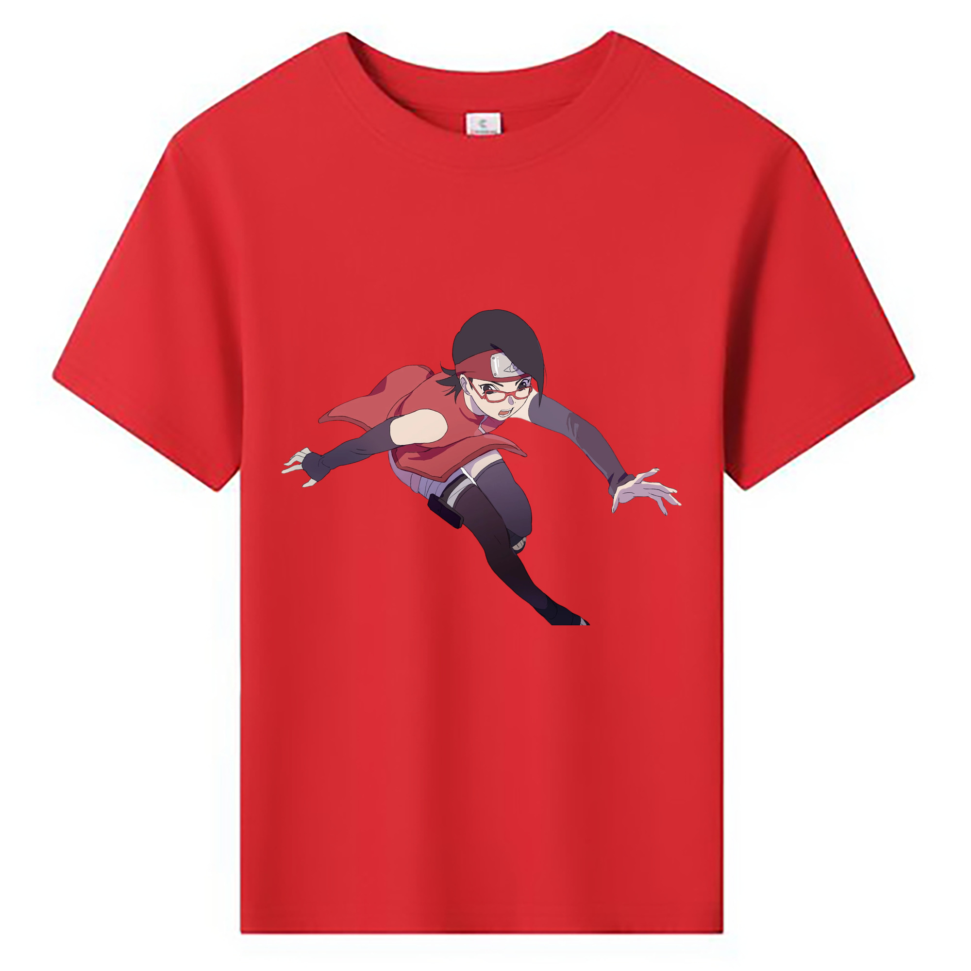 （画像用） NARUTO -ナルト- うちは サラダ Uchiha Sarada 綿100％キッズTシャツ（フロントプリント）