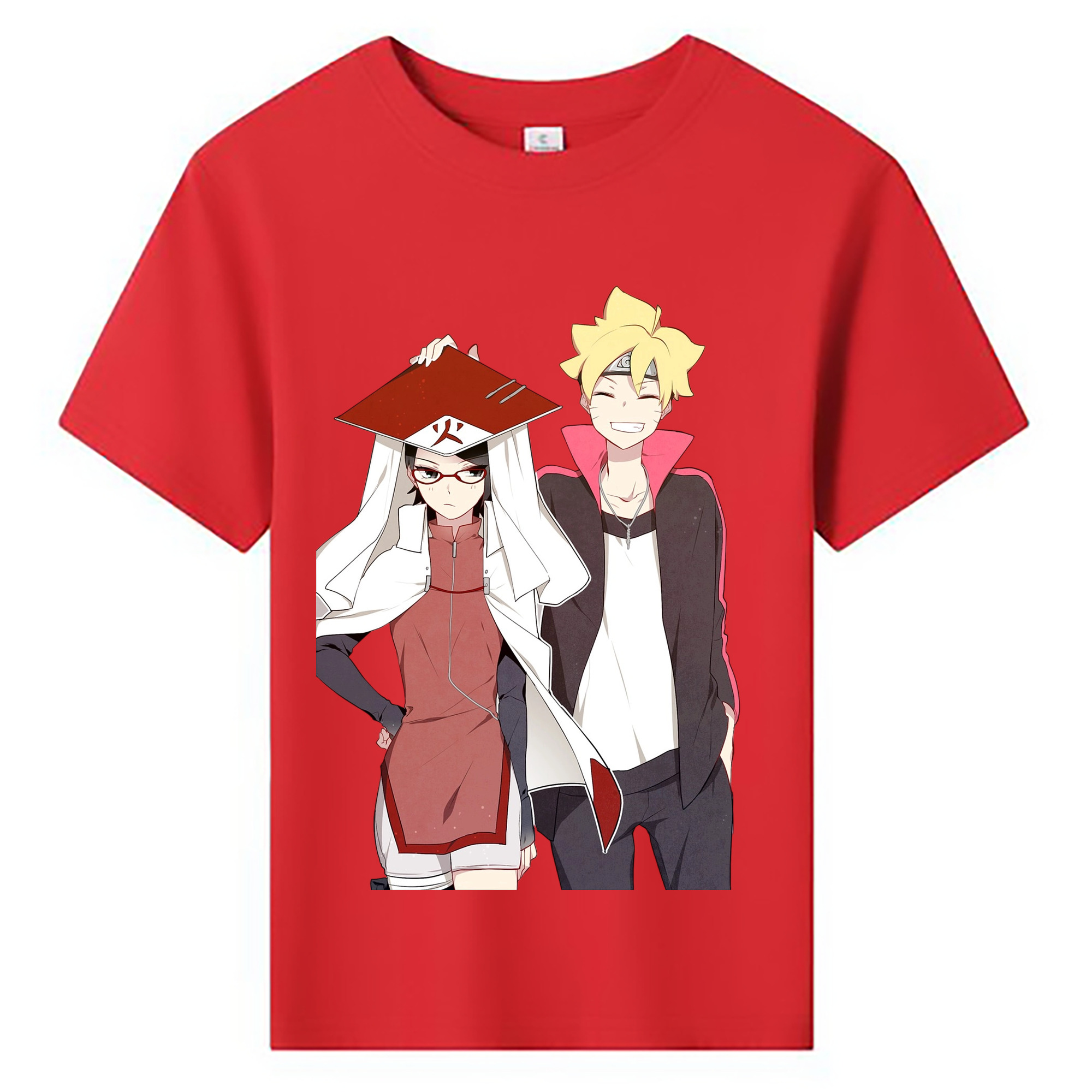 （画像用） NARUTO -ナルト- うちは サラダ Uchiha Sarada 綿100％キッズTシャツ（フロントプリント）