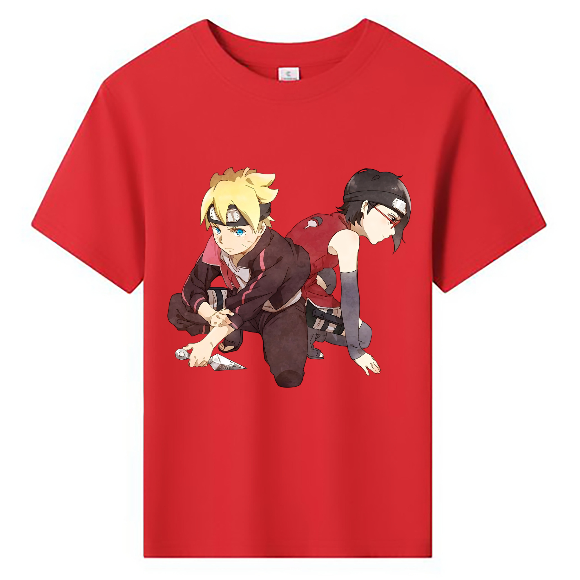 （画像用） NARUTO -ナルト- うちは サラダ Uchiha Sarada 綿100％キッズTシャツ（フロントプリント）