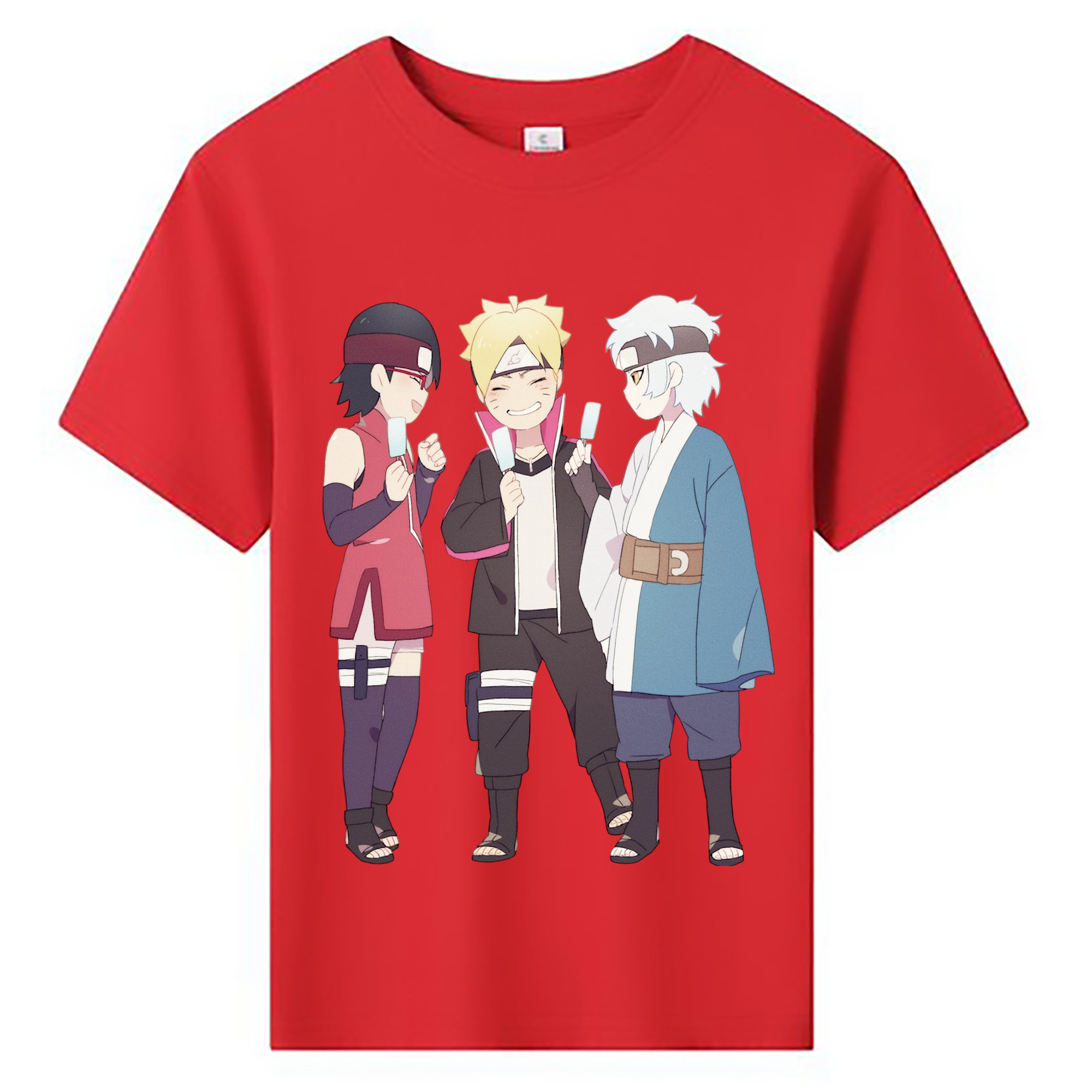 （画像用） NARUTO -ナルト- うちは サラダ Uchiha Sarada 綿100％キッズTシャツ（フロントプリント）