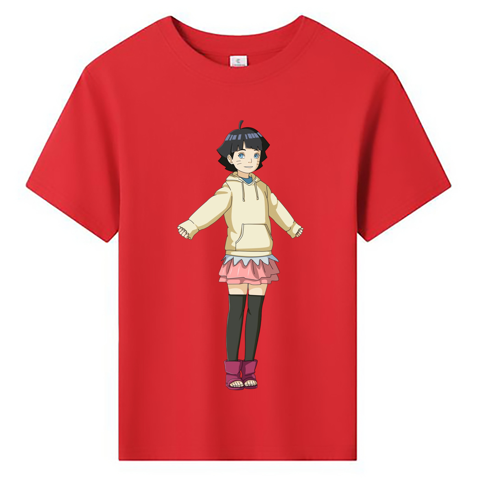 （画像用） NARUTO -ナルト- うずまき ヒマワリ Uzumaki Himawari 綿100％キッズTシャツ（フロントプリント）