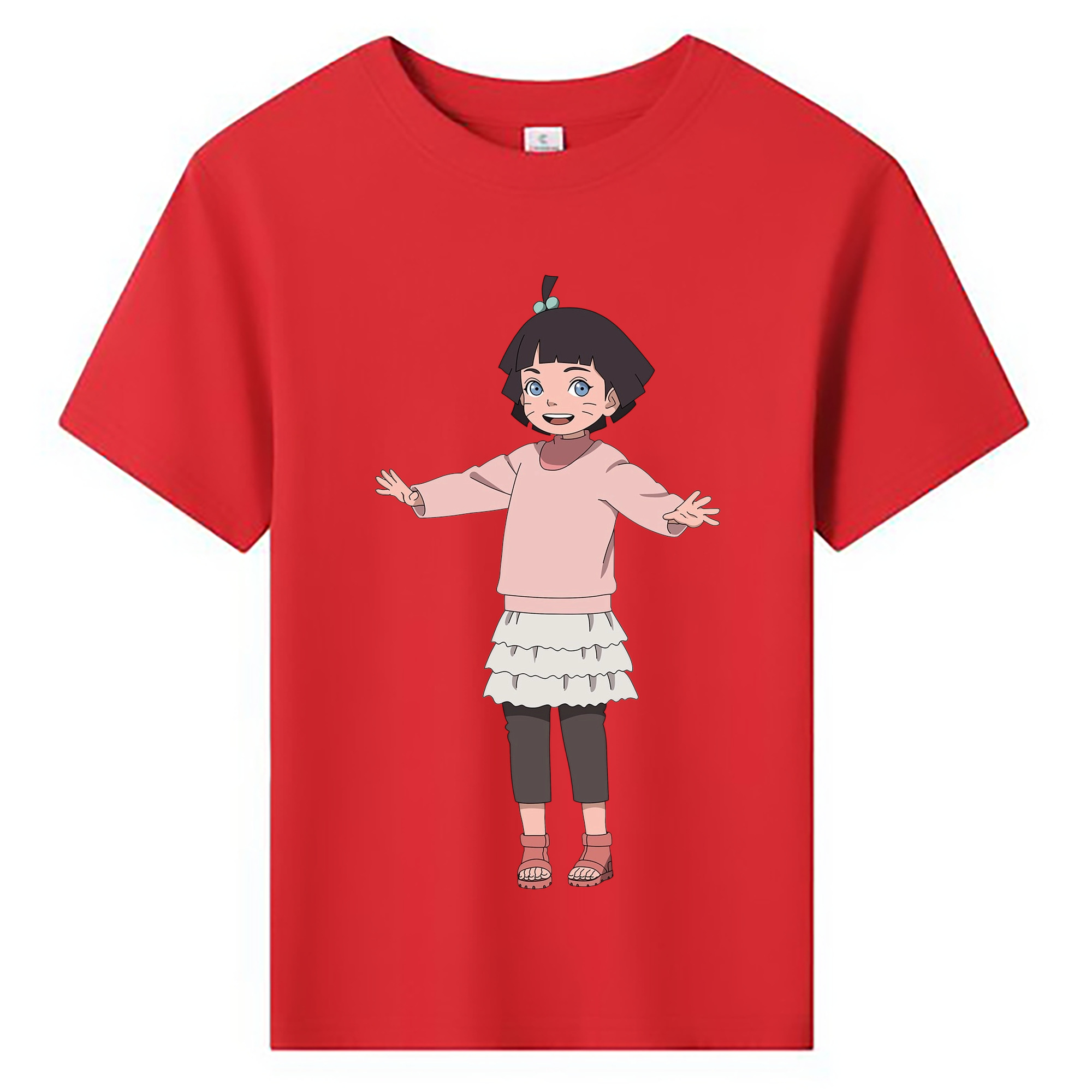 （画像用） NARUTO -ナルト- うずまき ヒマワリ Uzumaki Himawari 綿100％キッズTシャツ（フロントプリント）