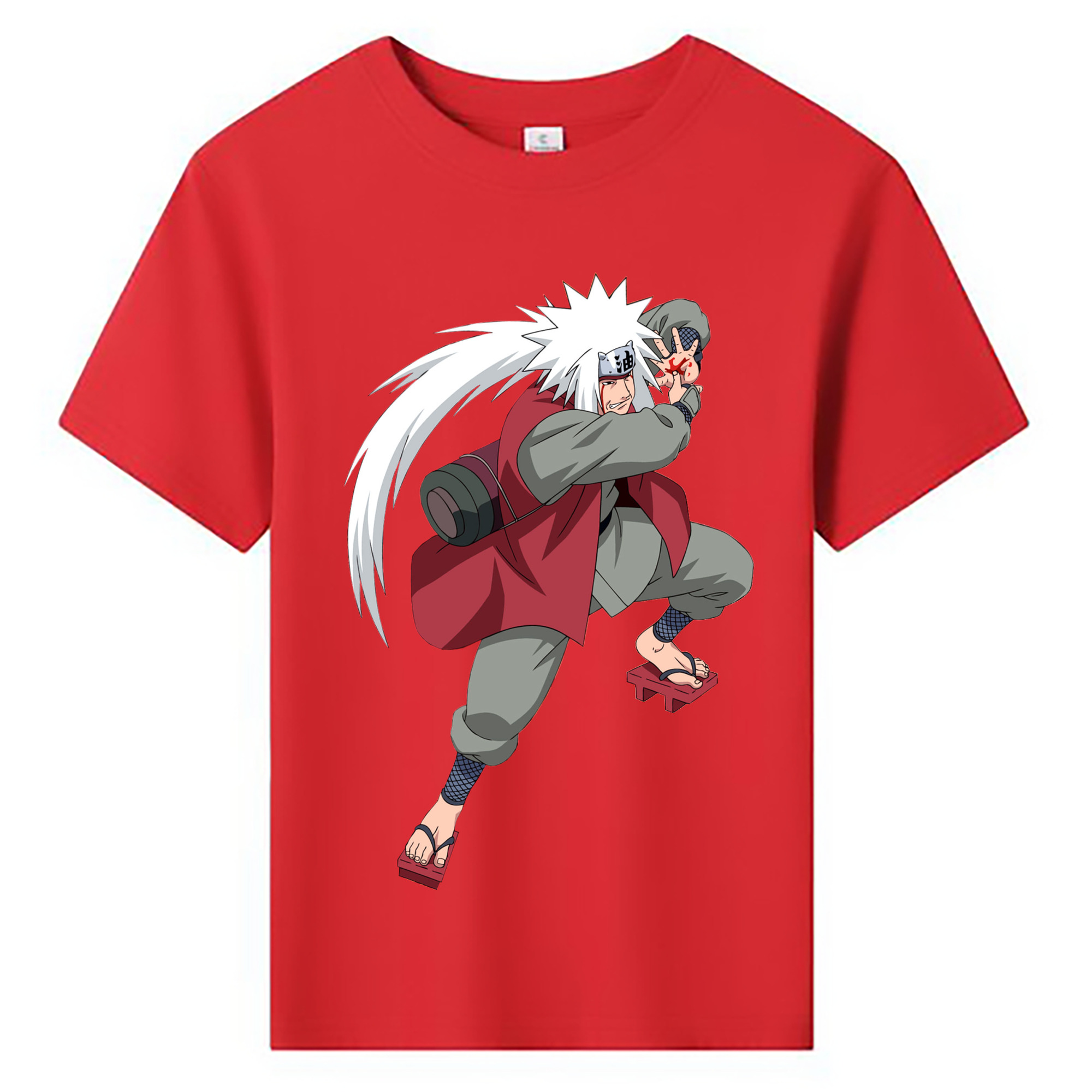 （画像用） NARUTO -ナルト- 自来也（じらいや） Jiraiya 綿100％キッズTシャツ（フロントプリント）
