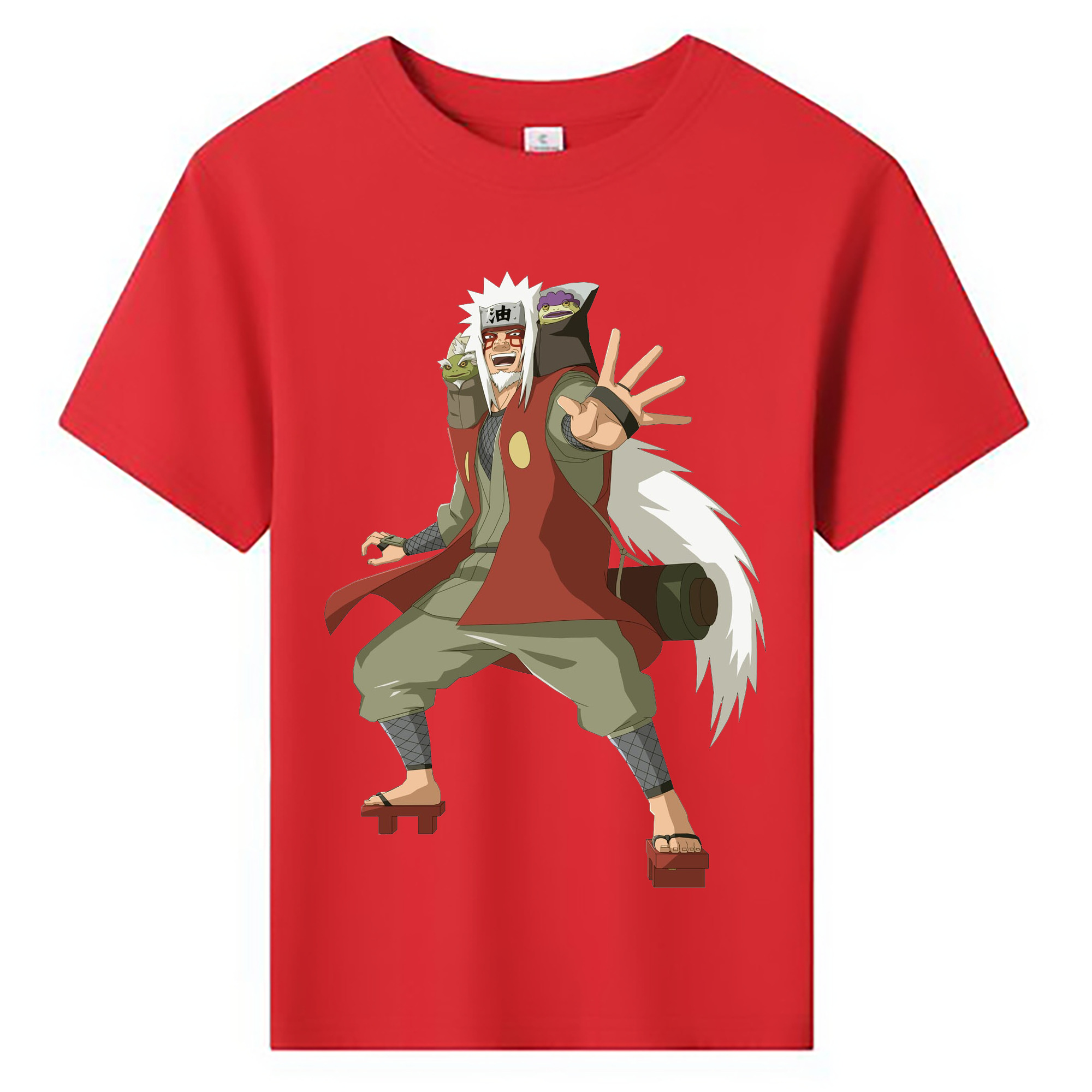 （画像用） NARUTO -ナルト- 自来也（じらいや） Jiraiya 綿100％キッズTシャツ（フロントプリント）