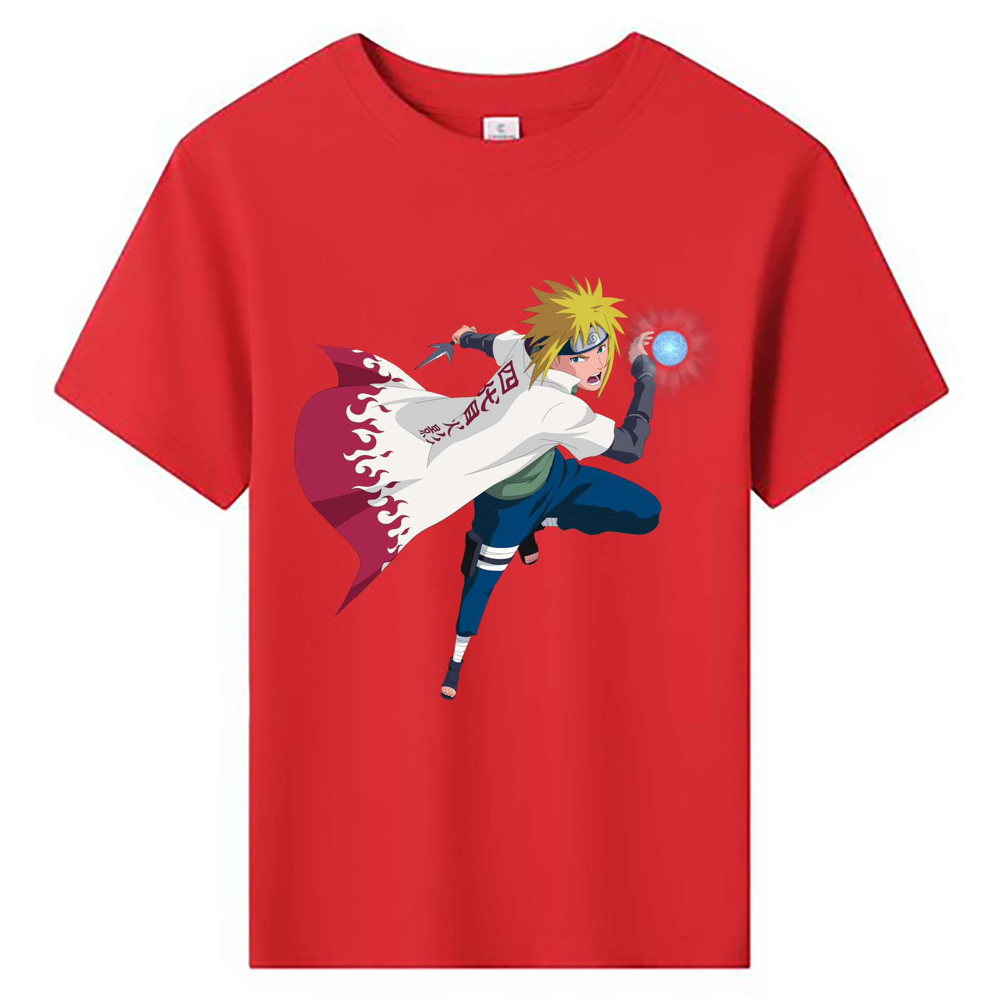 （画像用） NARUTO -ナルト- 波風 ミナト Namikaze Minato 綿100％キッズTシャツ（フロントプリント）