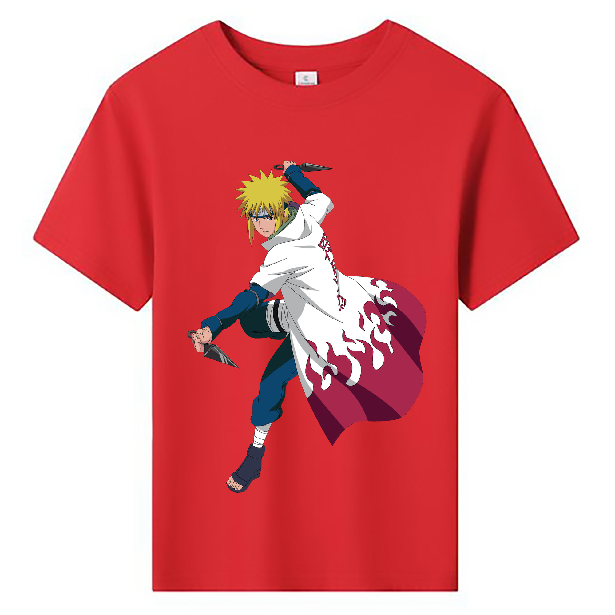 （画像用） NARUTO -ナルト- 波風 ミナト Namikaze Minato 綿100％キッズTシャツ（フロントプリント）
