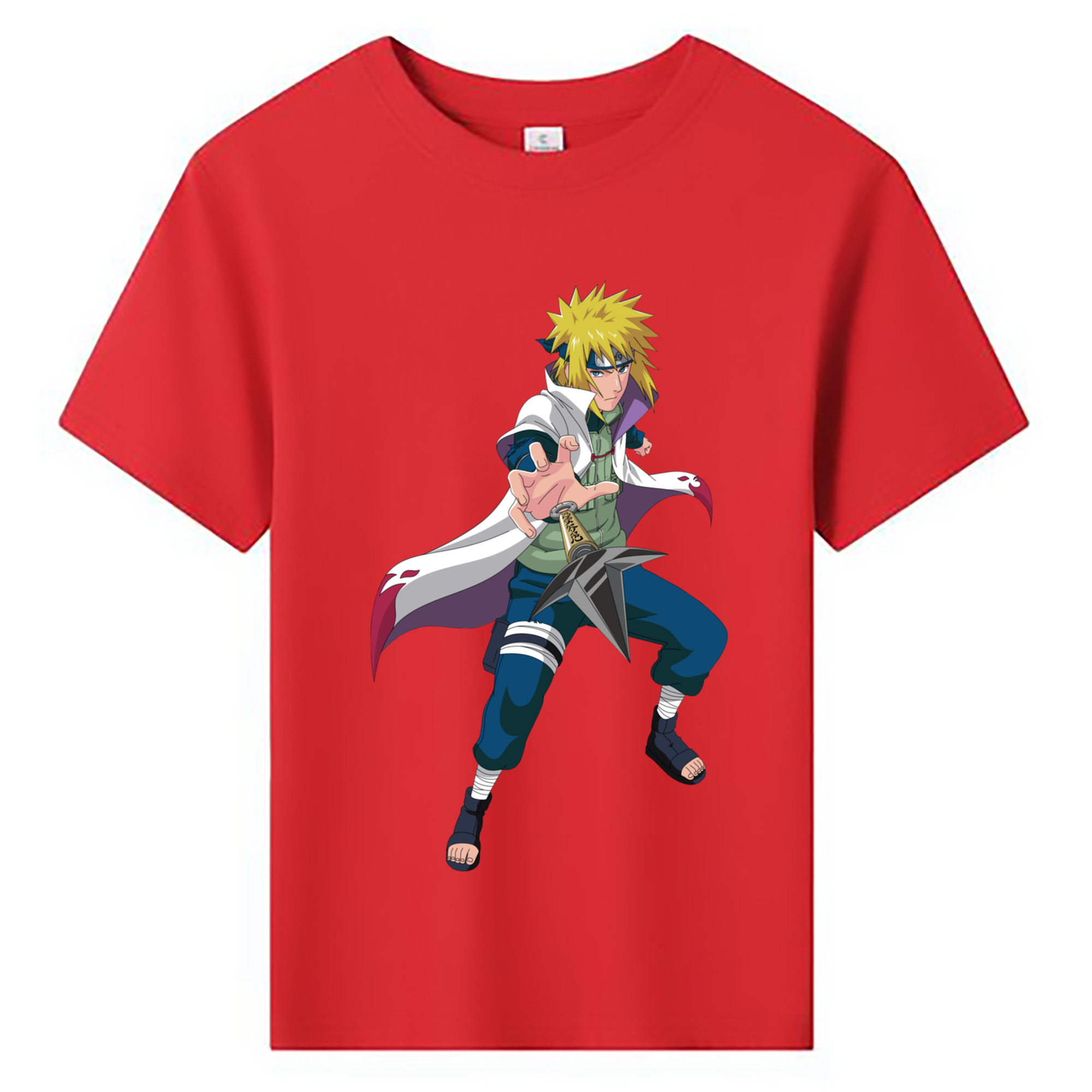 （画像用） NARUTO -ナルト- 波風 ミナト Namikaze Minato 綿100％キッズTシャツ（フロントプリント）