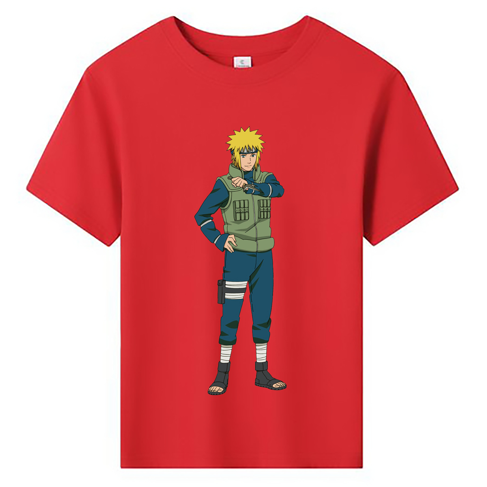 （画像用） NARUTO -ナルト- 波風 ミナト Namikaze Minato 綿100％キッズTシャツ（フロントプリント）