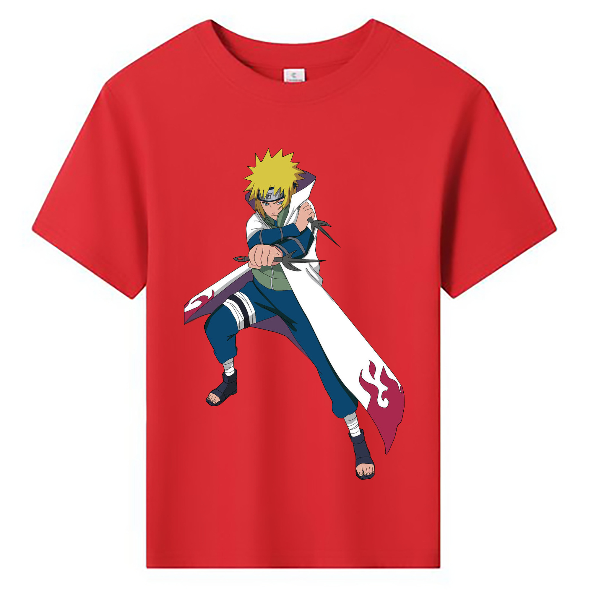 （画像用） NARUTO -ナルト- 波風 ミナト Namikaze Minato 綿100％キッズTシャツ（フロントプリント）