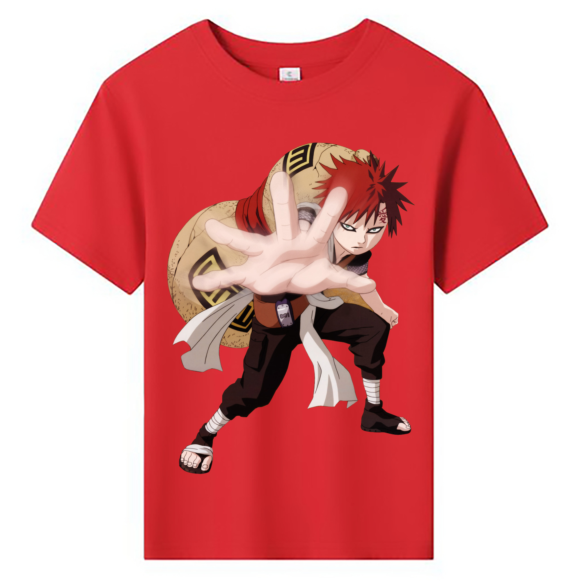 （画像用） NARUTO -ナルト- ガアラ Gaara 綿100％キッズTシャツ（フロントプリント）