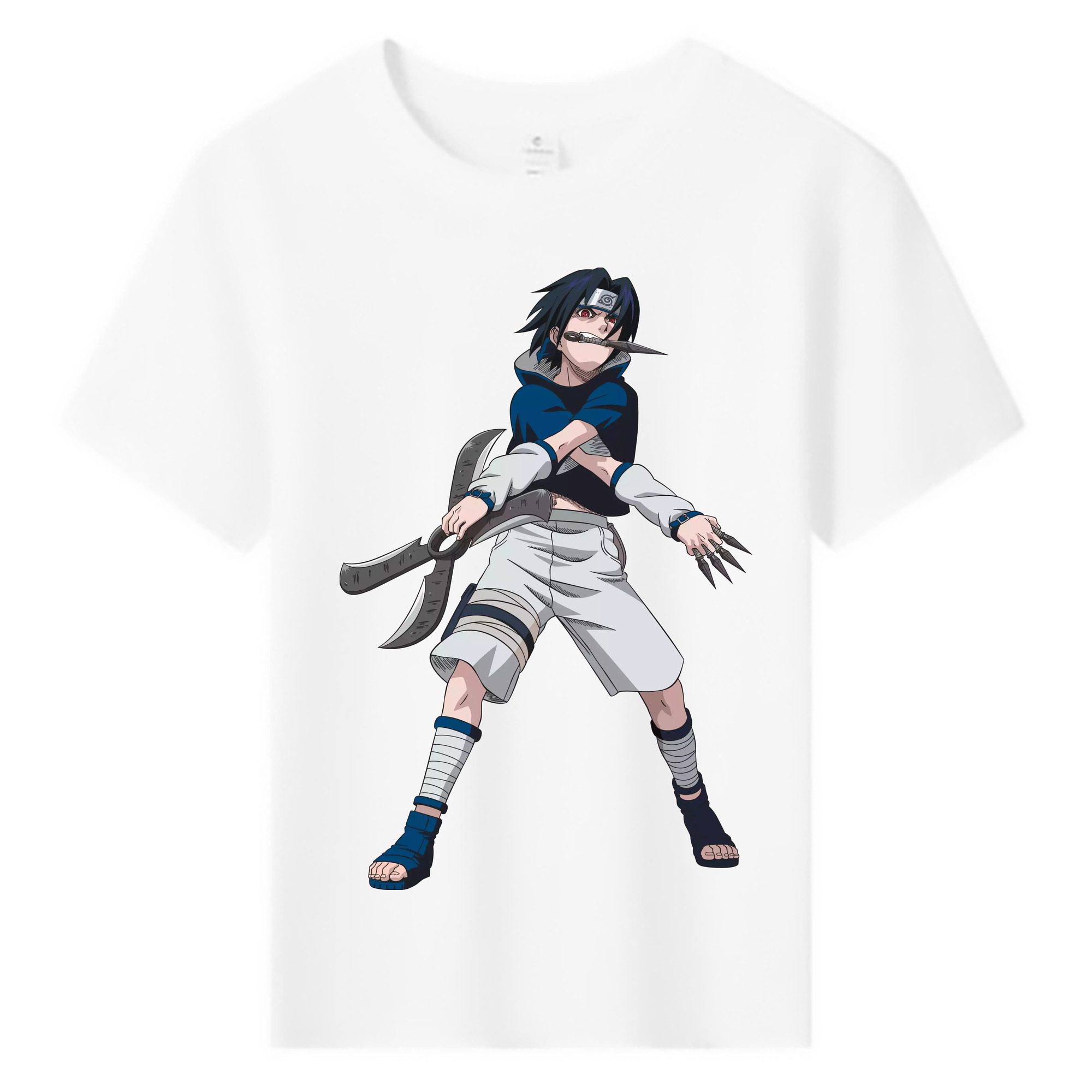 （画像用） NARUTO -ナルト- うちは サスケ Uchiha Sasuke 綿100％キッズTシャツ（フロントプリント）