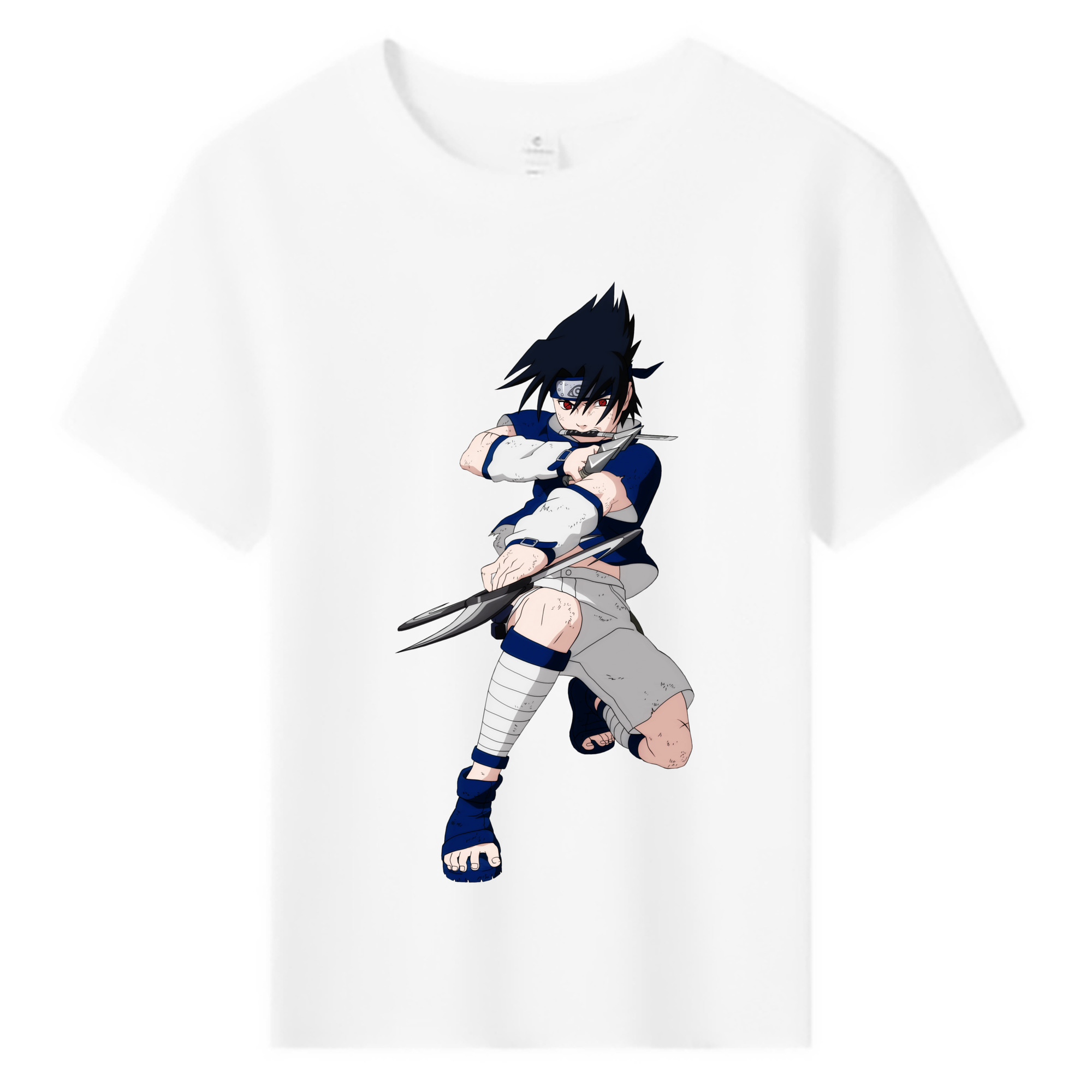 （画像用） NARUTO -ナルト- うちは サスケ Uchiha Sasuke 綿100％キッズTシャツ（フロントプリント）