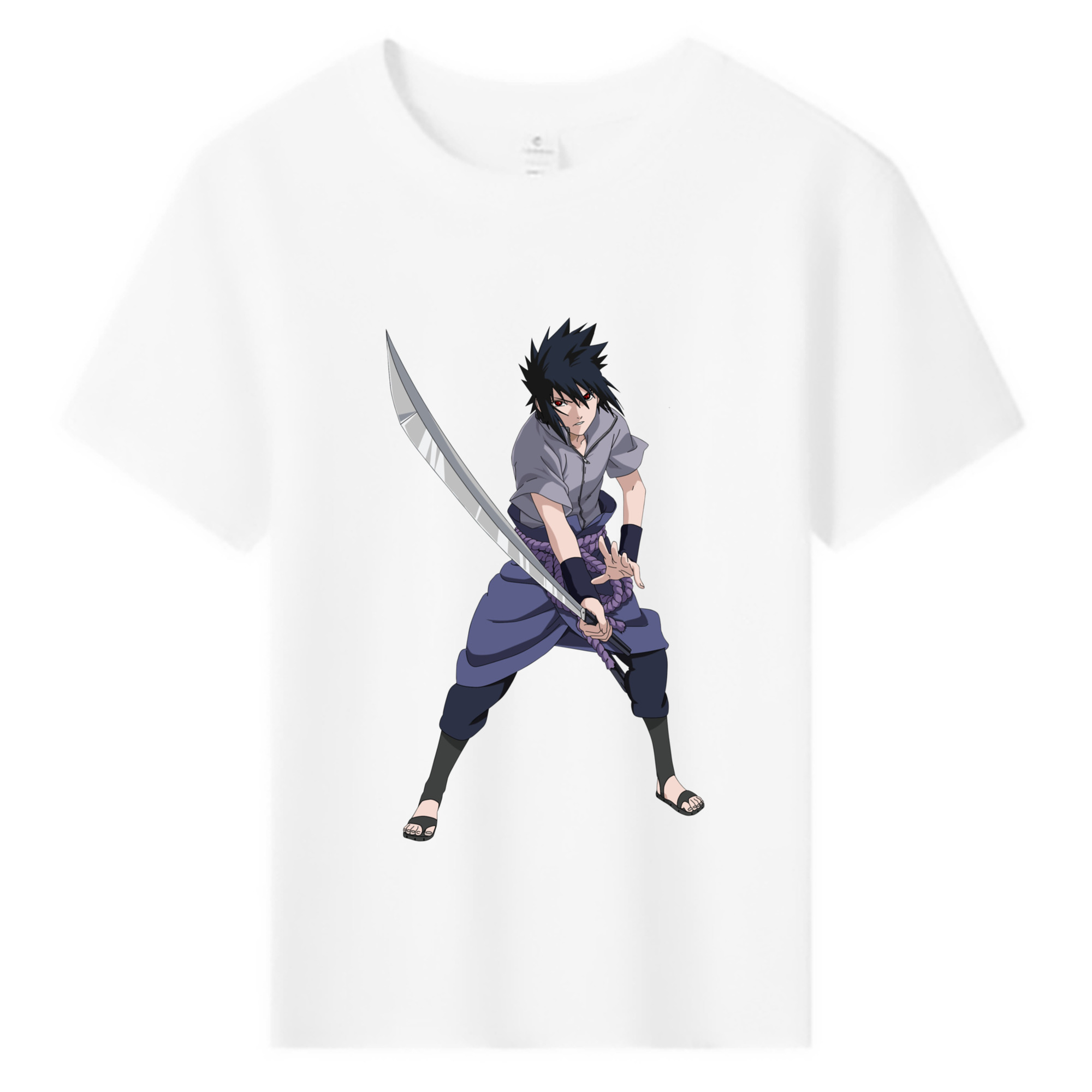 （画像用） NARUTO -ナルト- うちは サスケ Uchiha Sasuke 綿100％キッズTシャツ（フロントプリント）
