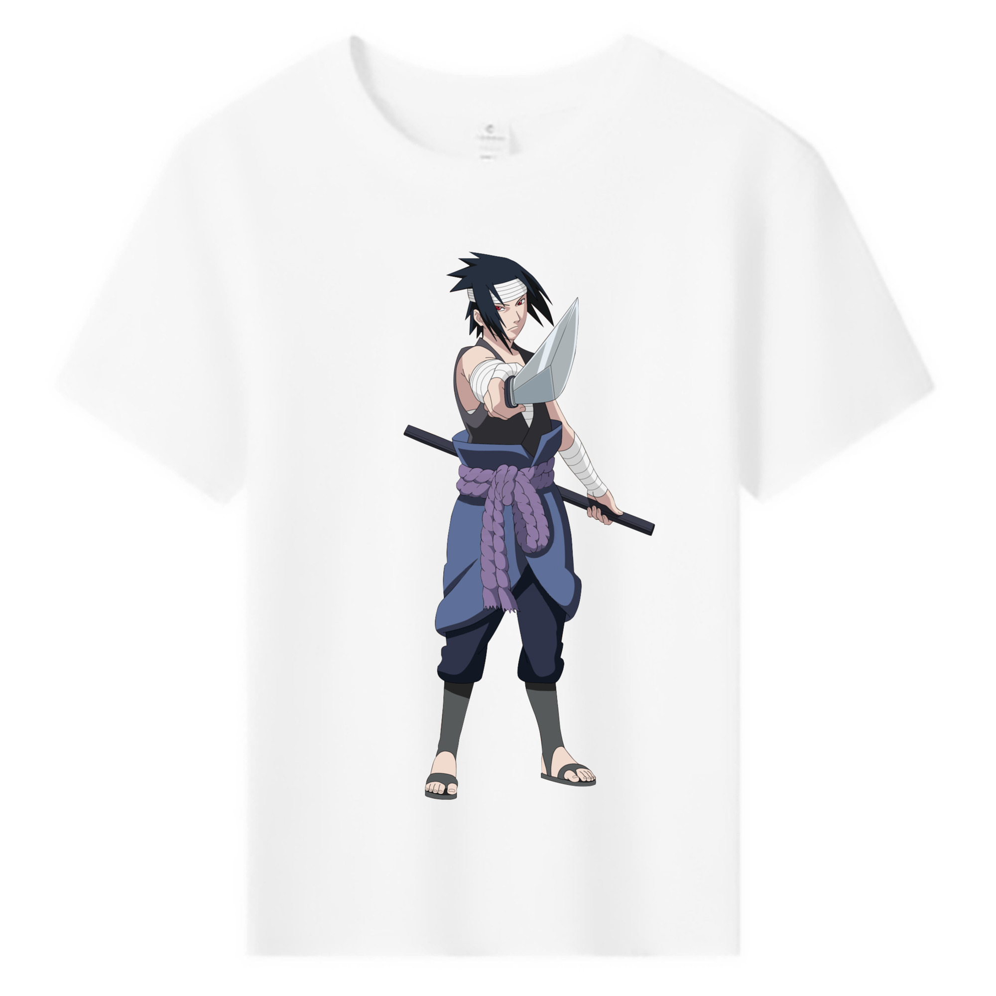 （画像用） NARUTO -ナルト- うちは サスケ Uchiha Sasuke 綿100％キッズTシャツ（フロントプリント）