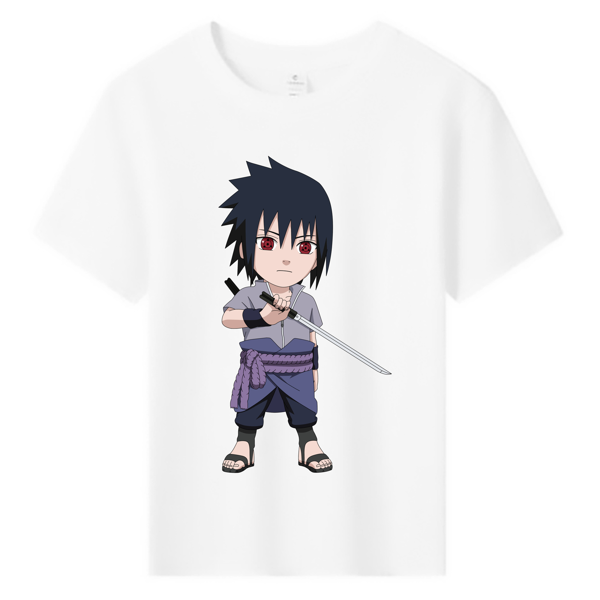 （画像用） NARUTO -ナルト- うちは サスケ Uchiha Sasuke 綿100％キッズTシャツ（フロントプリント）