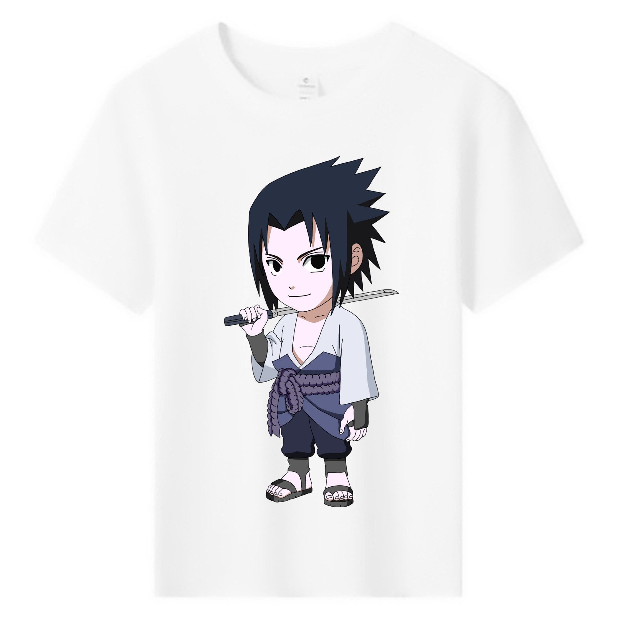 （画像用） NARUTO -ナルト- うちは サスケ Uchiha Sasuke 綿100％キッズTシャツ（フロントプリント）
