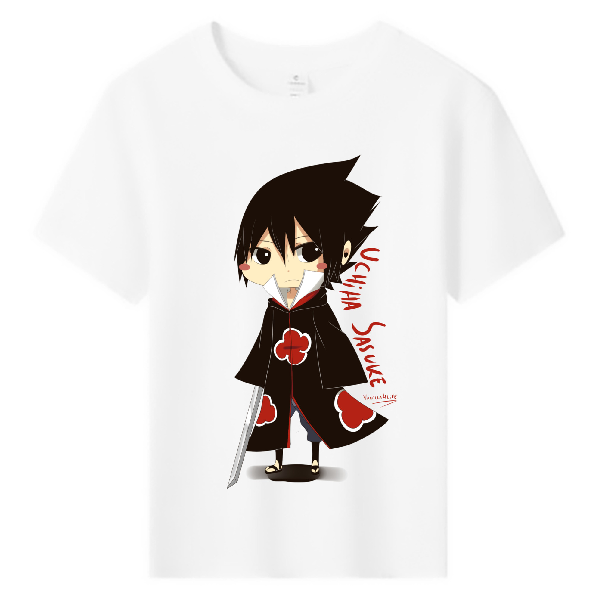 （画像用） NARUTO -ナルト- うちは サスケ Uchiha Sasuke 綿100％キッズTシャツ（フロントプリント）
