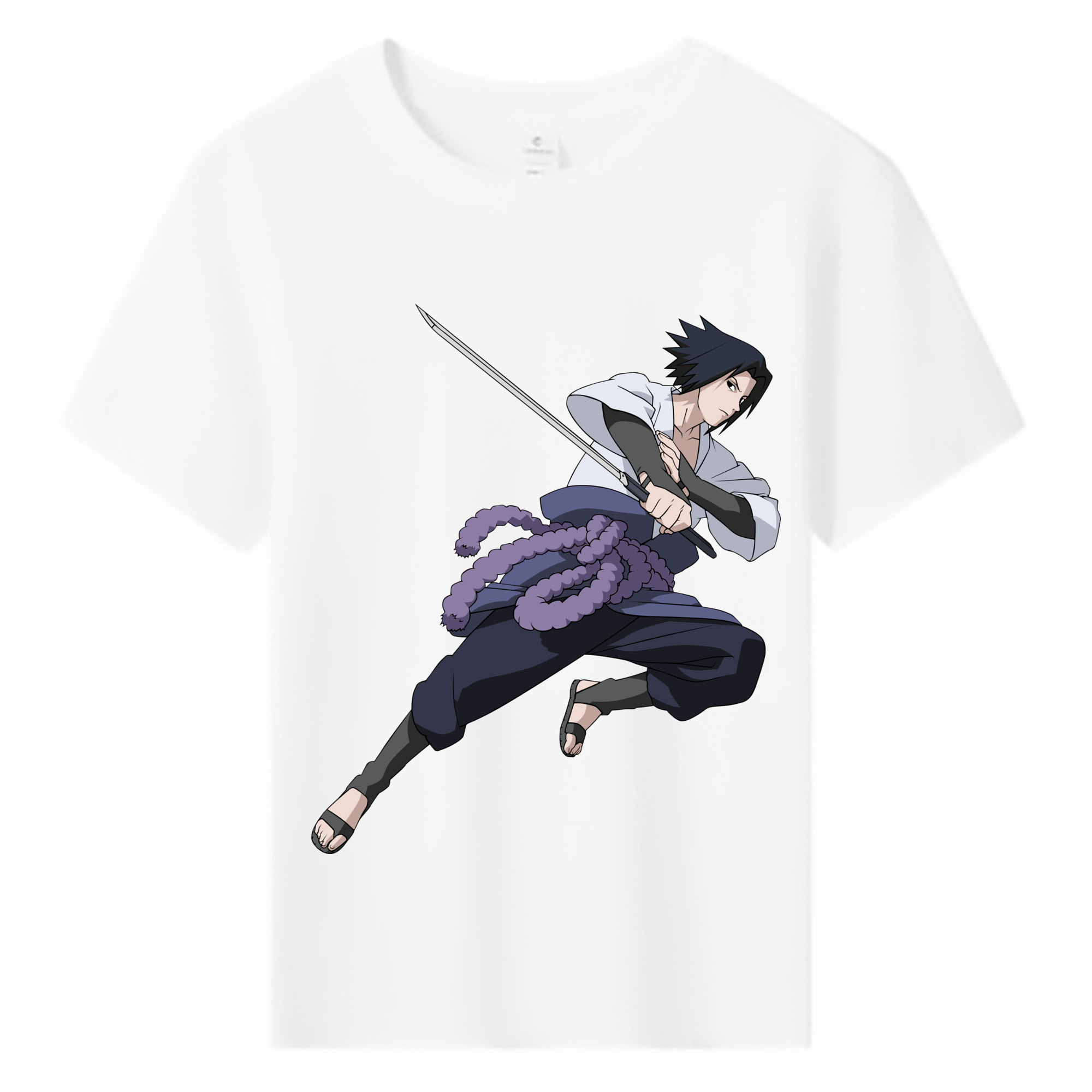 （画像用） NARUTO -ナルト- うちは サスケ Uchiha Sasuke 綿100％キッズTシャツ（フロントプリント）