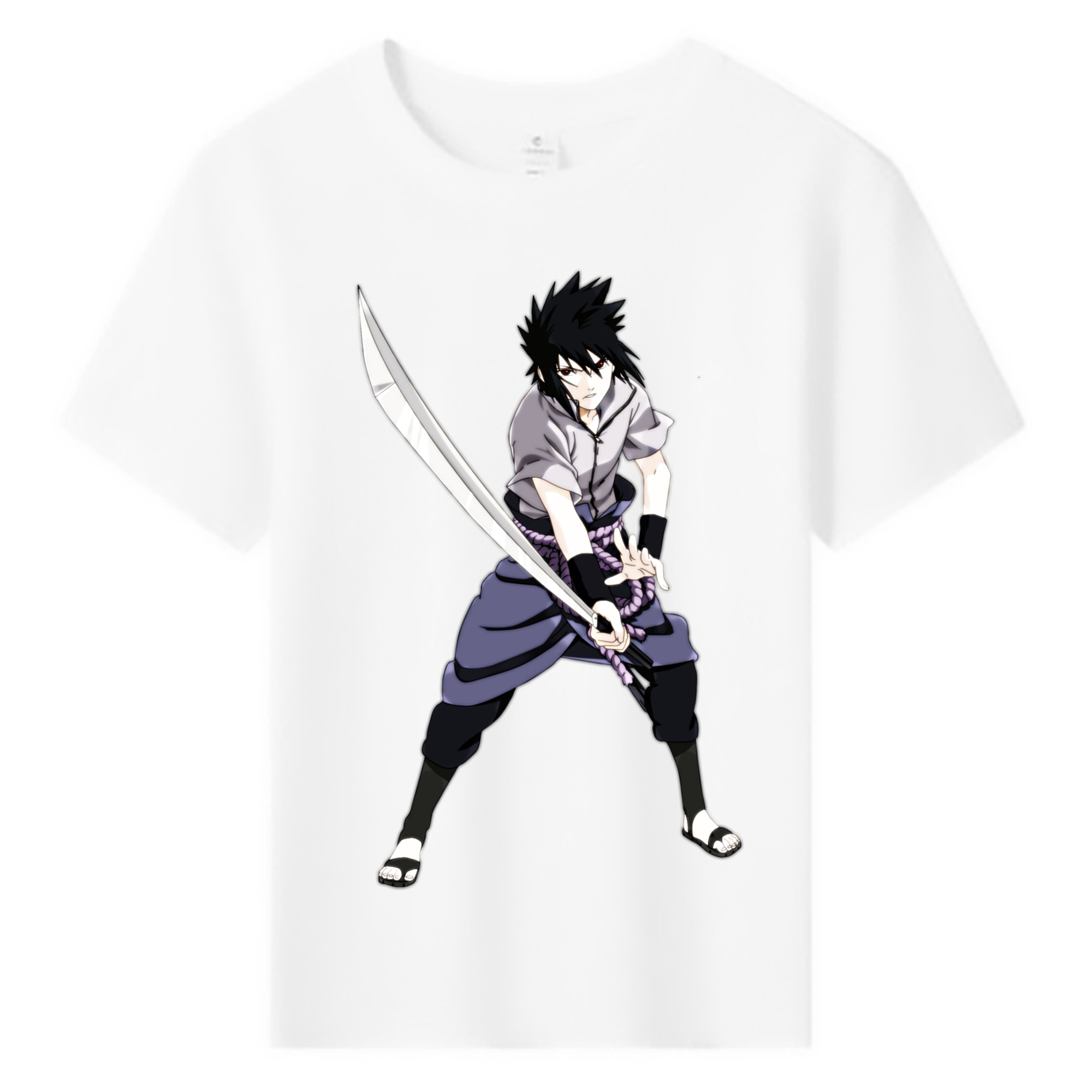（画像用） NARUTO -ナルト- うちは サスケ Uchiha Sasuke 綿100％キッズTシャツ（フロントプリント）