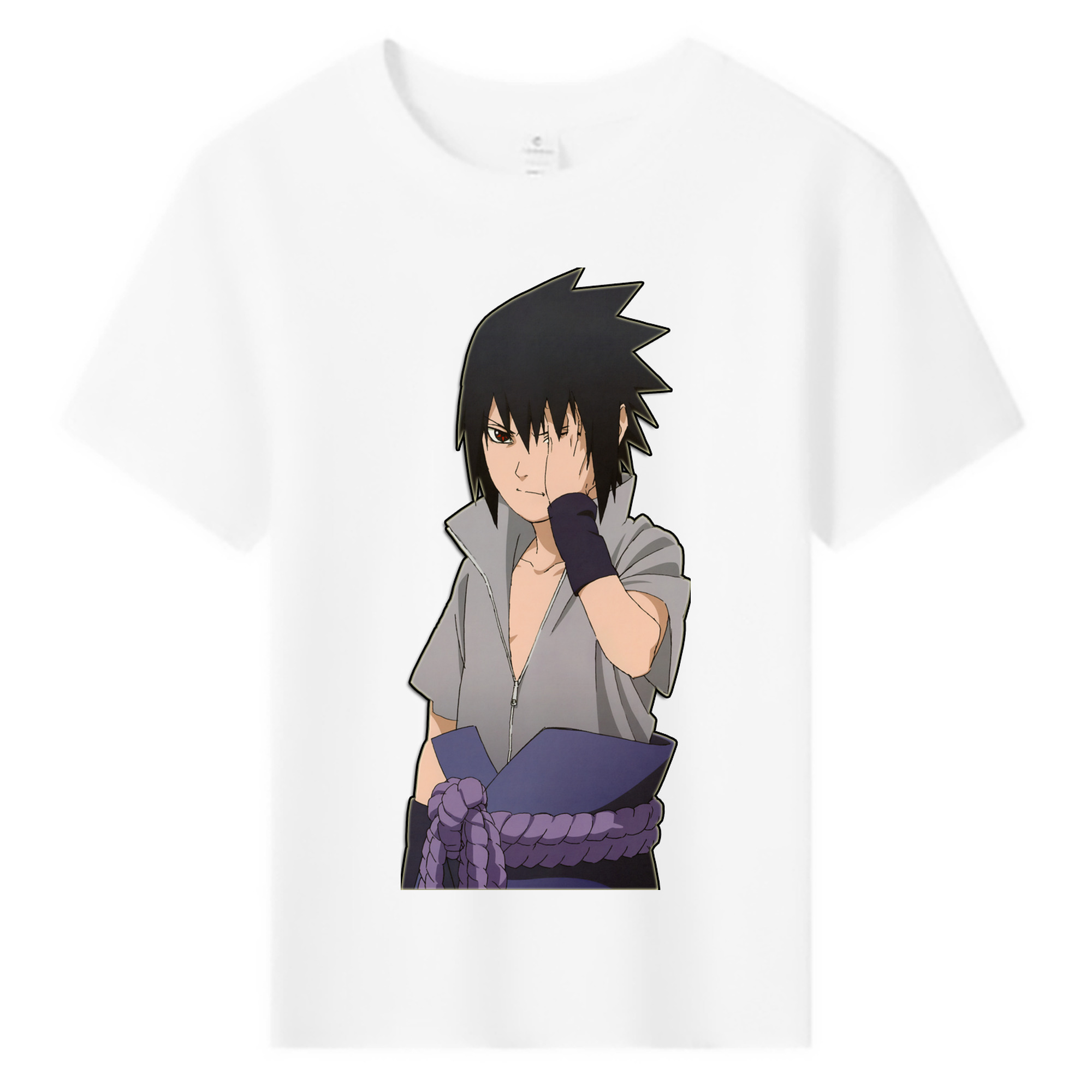 （画像用） NARUTO -ナルト- うちは サスケ Uchiha Sasuke 綿100％キッズTシャツ（フロントプリント）