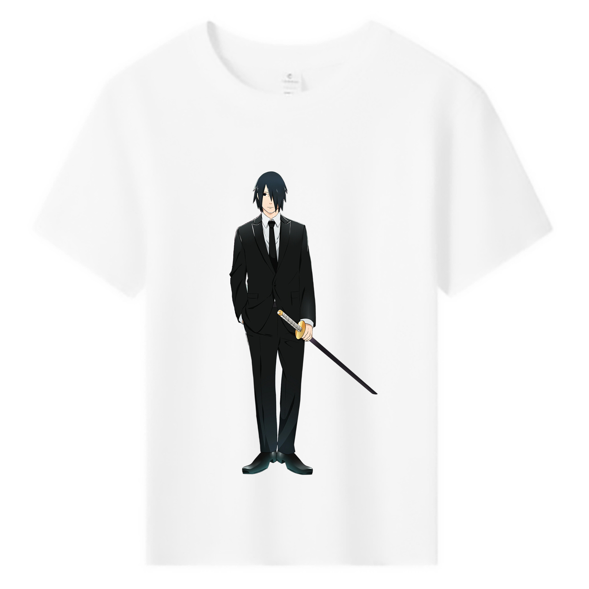 （画像用） NARUTO -ナルト- うちは サスケ Uchiha Sasuke 綿100％キッズTシャツ（フロントプリント）