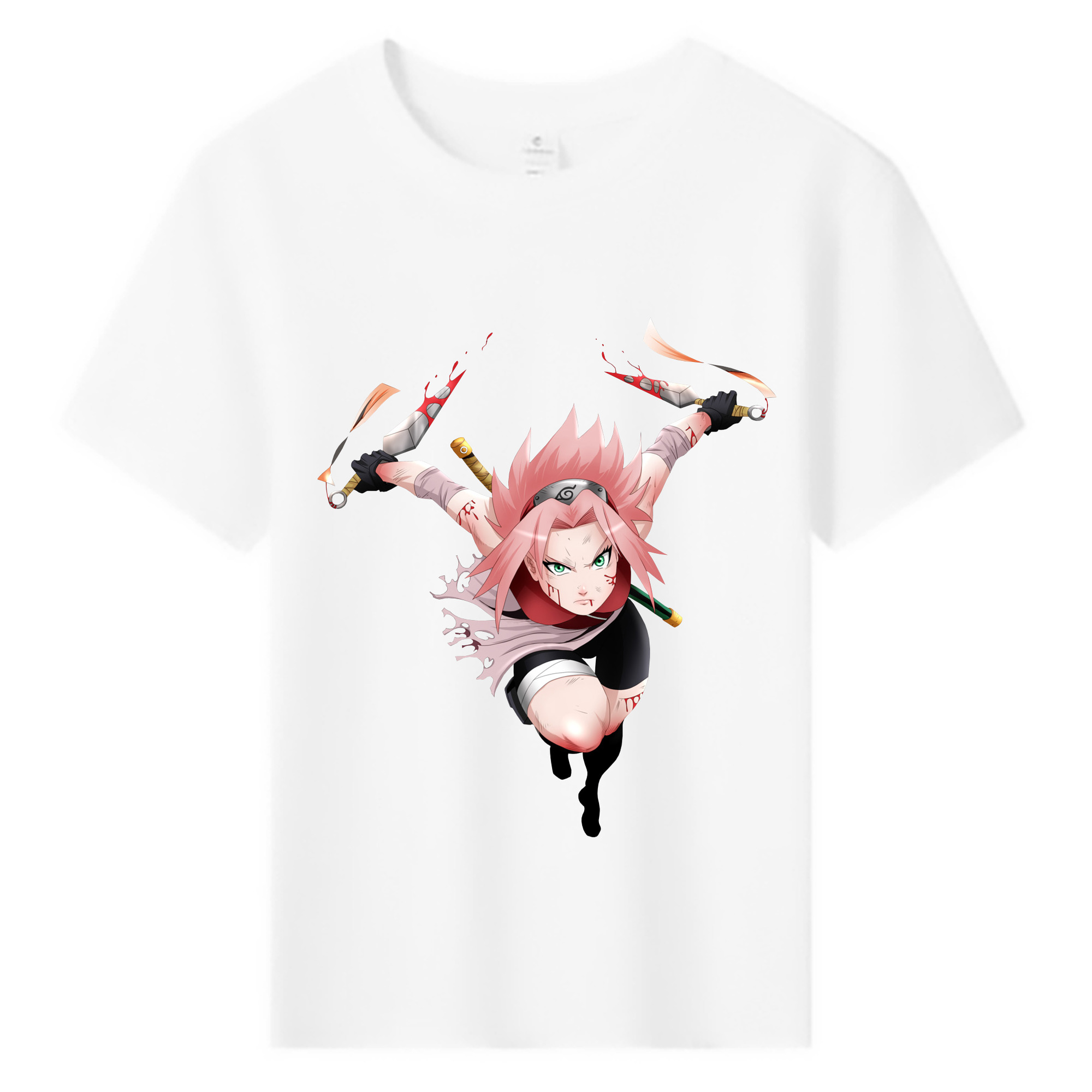 （画像用） NARUTO -ナルト- 春野サクラ Haruno Sakura 綿100％キッズTシャツ（フロントプリント）