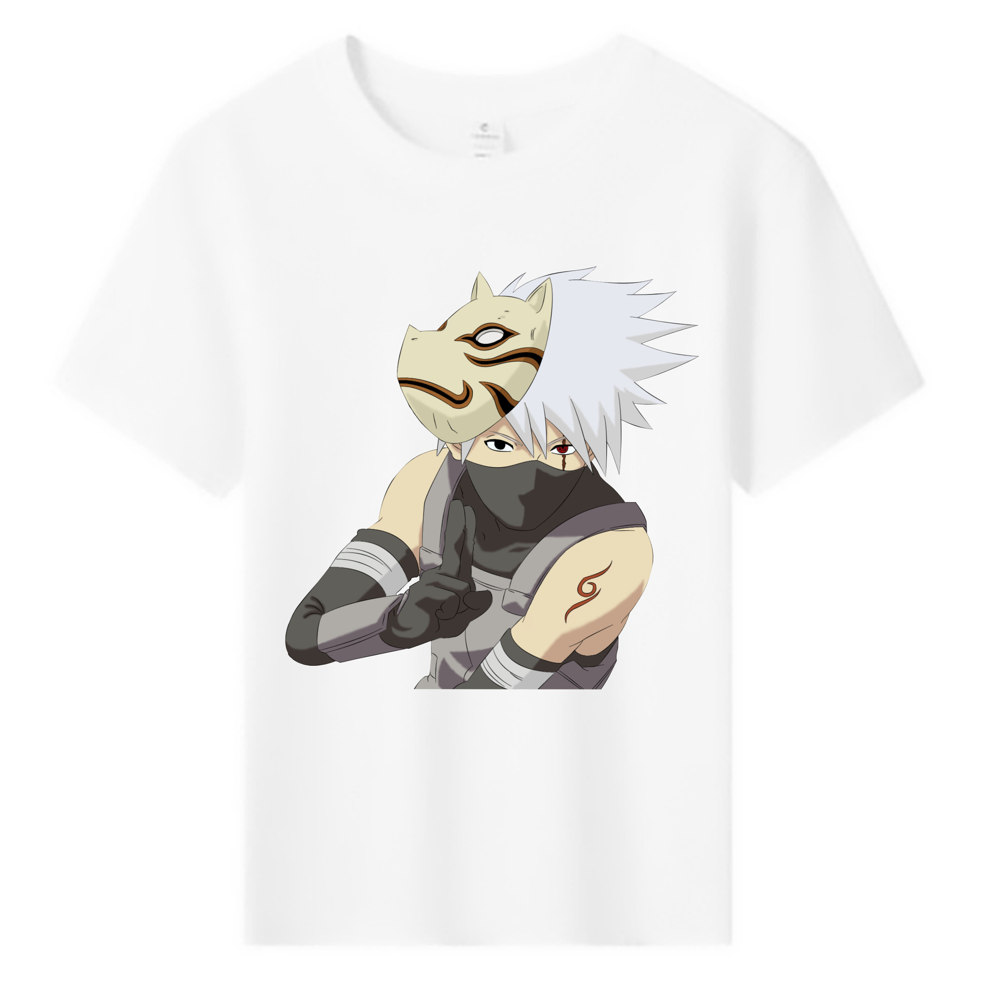 （画像用） NARUTO -ナルト- はたけ カカシ Hatake Kakashi 綿100％キッズTシャツ（フロントプリント）