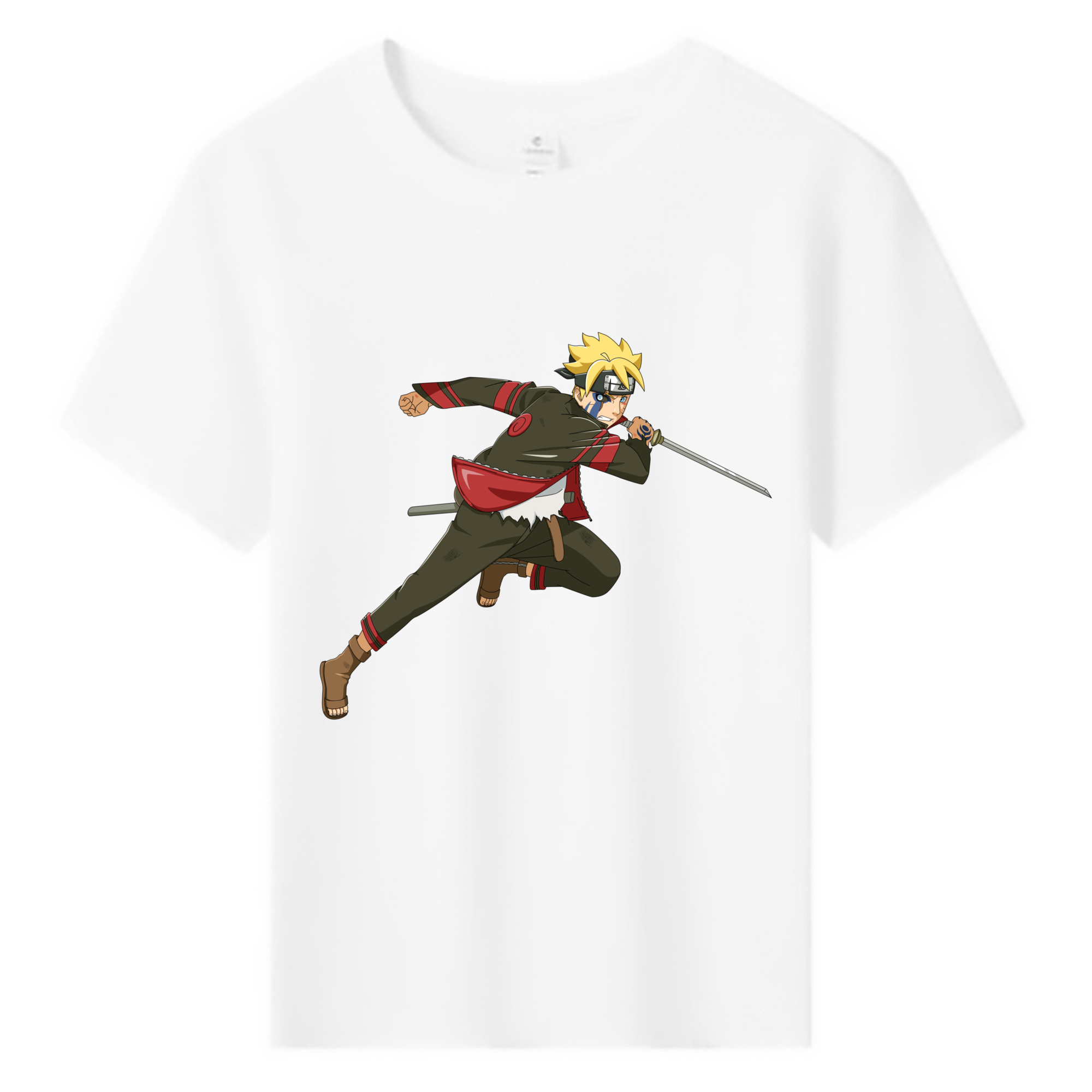 （画像用） NARUTO -ナルト- うずまき ボルト Uzumaki Boruto 綿100％キッズTシャツ（フロントプリント）