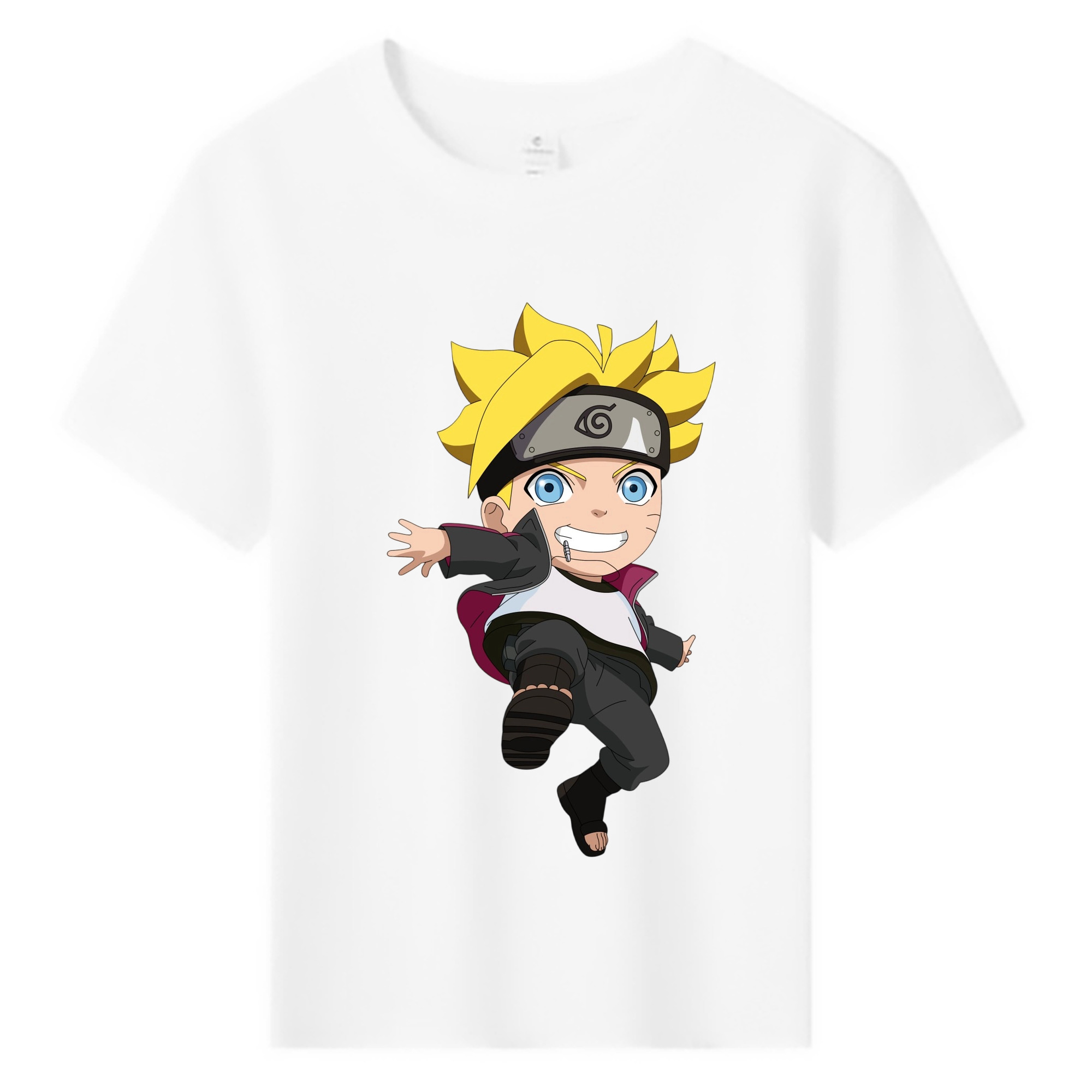 （画像用） NARUTO -ナルト- うずまき ボルト Uzumaki Boruto 綿100％キッズTシャツ（フロントプリント）