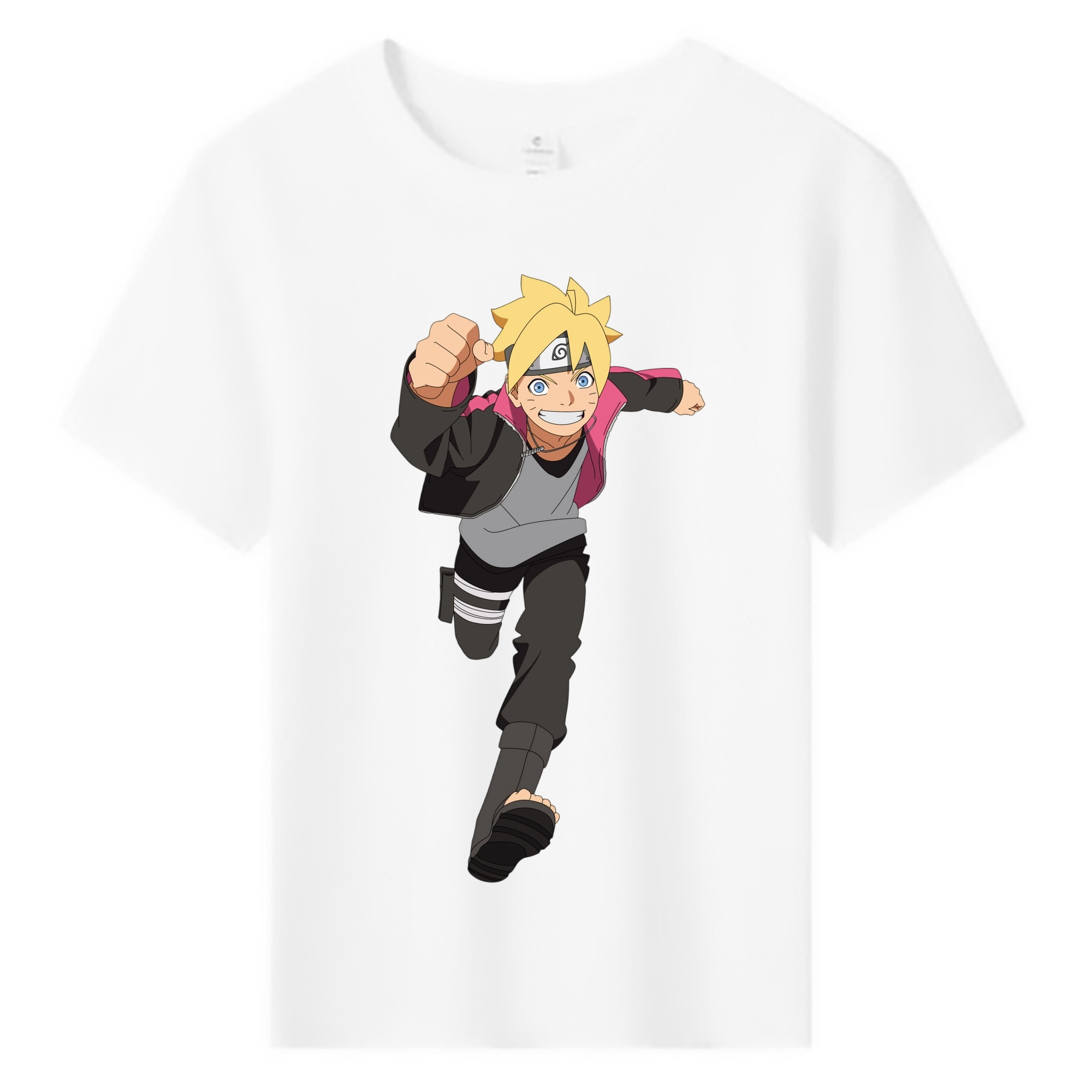 （画像用） NARUTO -ナルト- うずまき ボルト Uzumaki Boruto 綿100％キッズTシャツ（フロントプリント）
