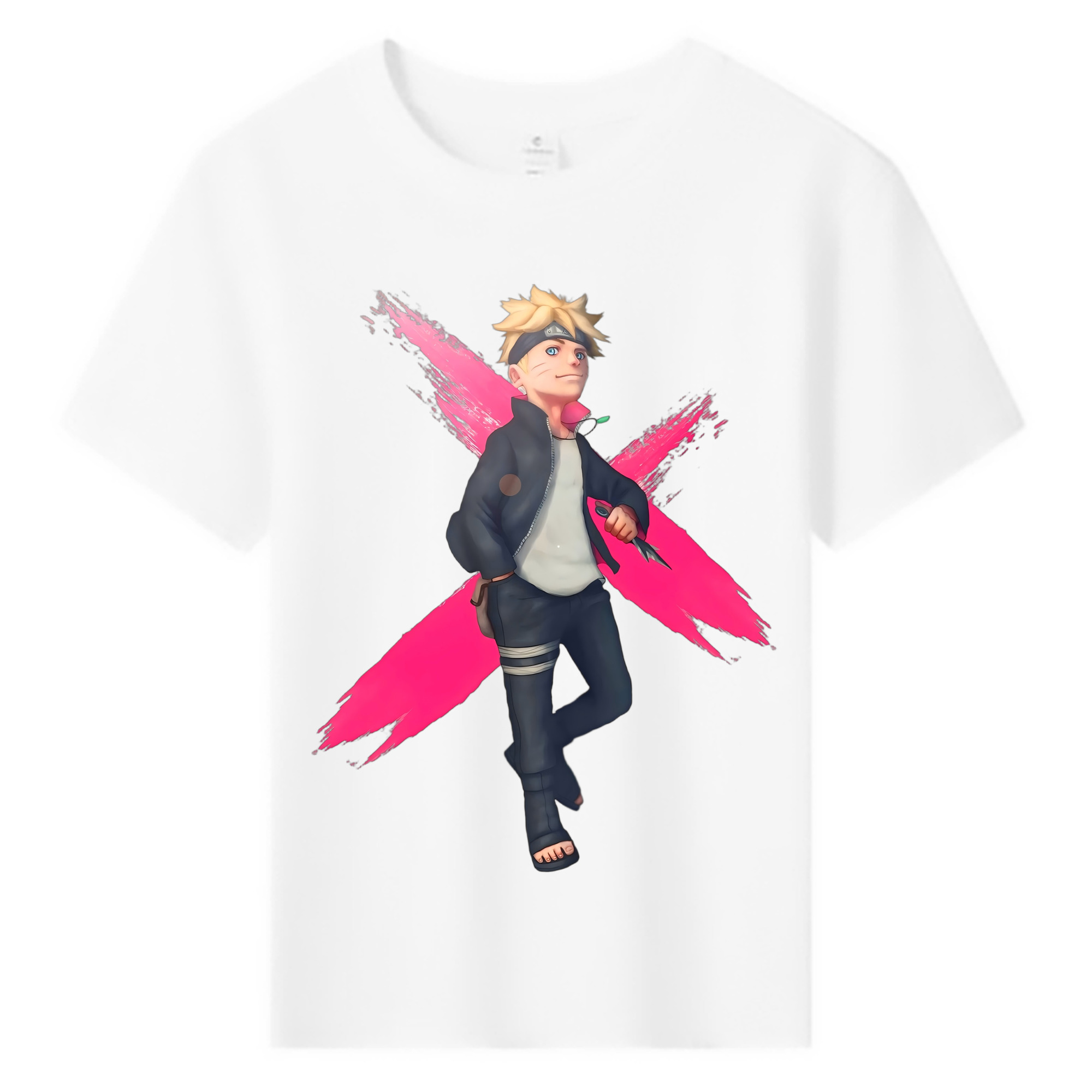 （画像用） NARUTO -ナルト- うずまき ボルト Uzumaki Boruto 綿100％キッズTシャツ（フロントプリント）