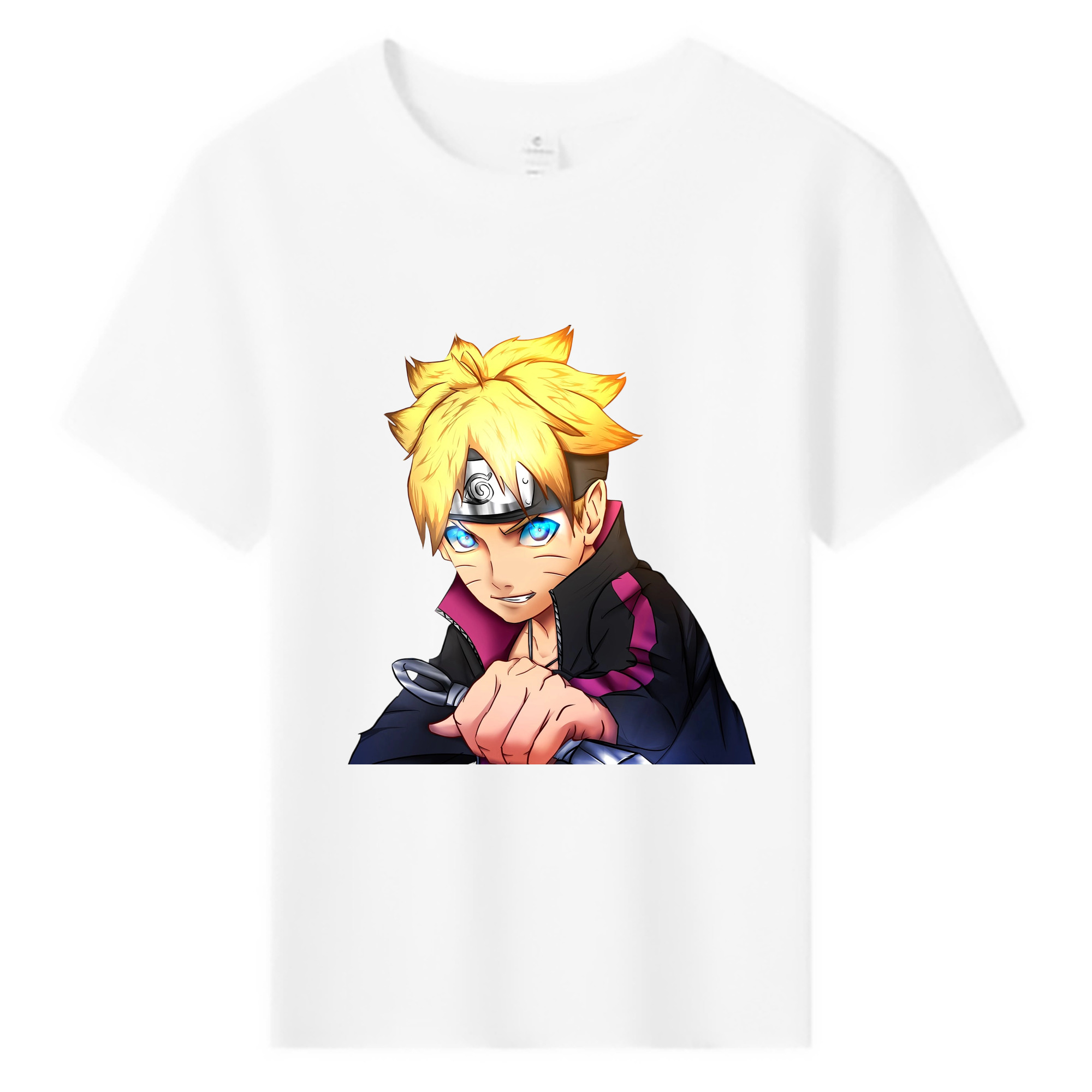 （画像用） NARUTO -ナルト- うずまき ボルト Uzumaki Boruto 綿100％キッズTシャツ（フロントプリント）