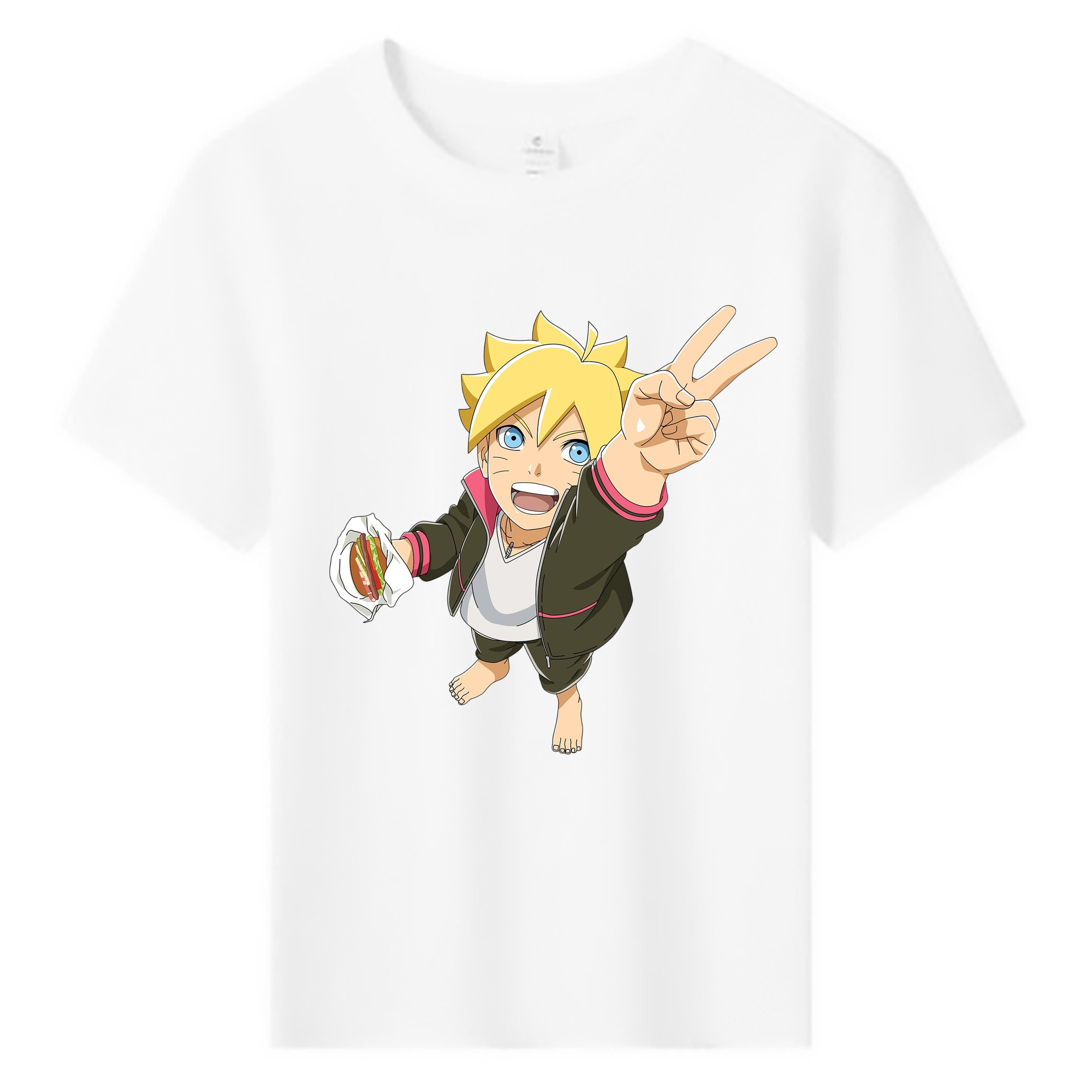 （画像用） NARUTO -ナルト- うずまき ボルト Uzumaki Boruto 綿100％キッズTシャツ（フロントプリント）
