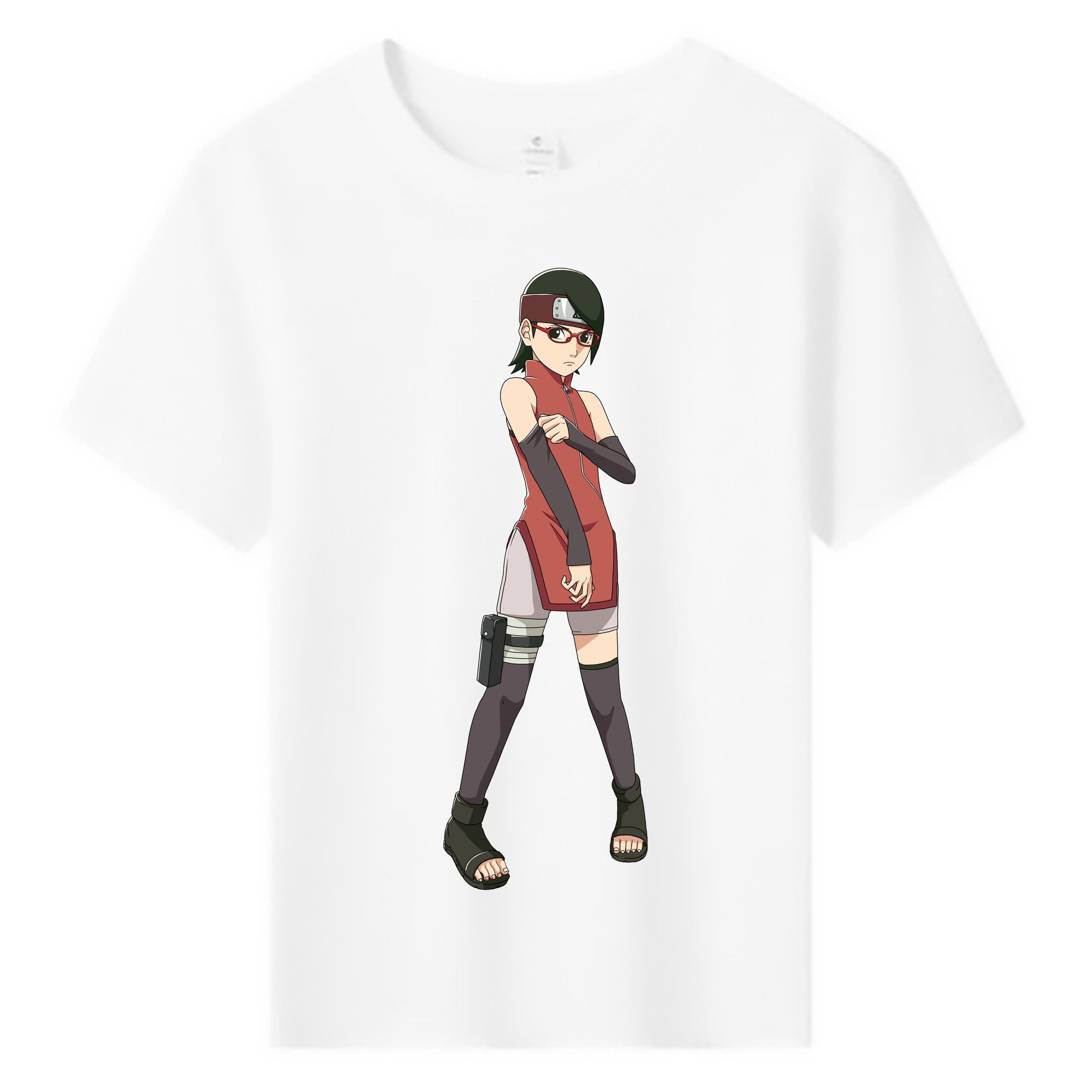 （画像用） NARUTO -ナルト- うちは サラダ Uchiha Sarada 綿100％キッズTシャツ（フロントプリント）