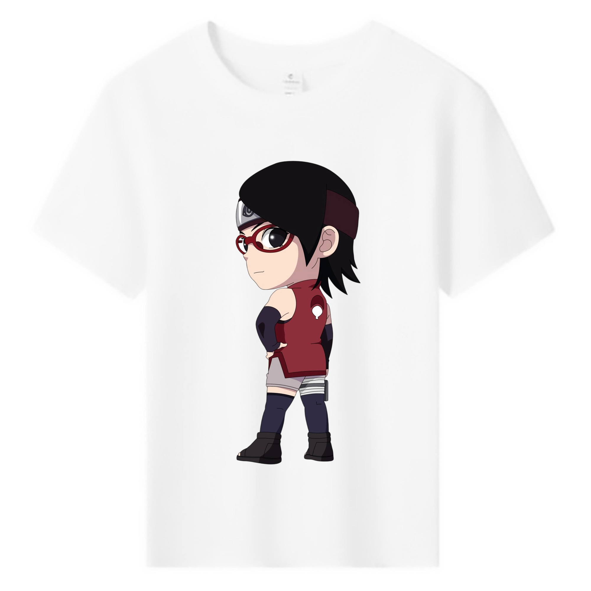 （画像用） NARUTO -ナルト- うちは サラダ Uchiha Sarada 綿100％キッズTシャツ（フロントプリント）