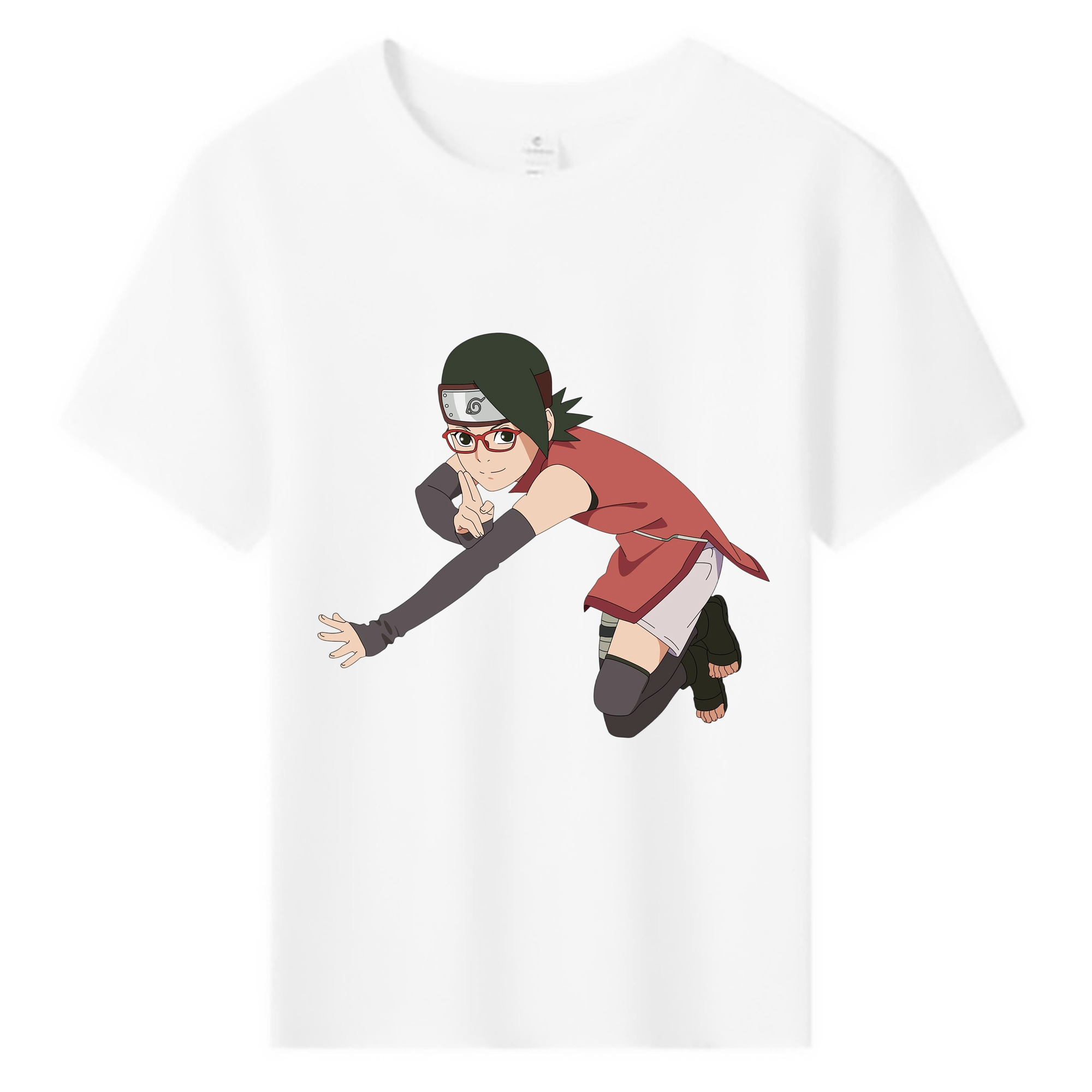 （画像用） NARUTO -ナルト- うちは サラダ Uchiha Sarada 綿100％キッズTシャツ（フロントプリント）