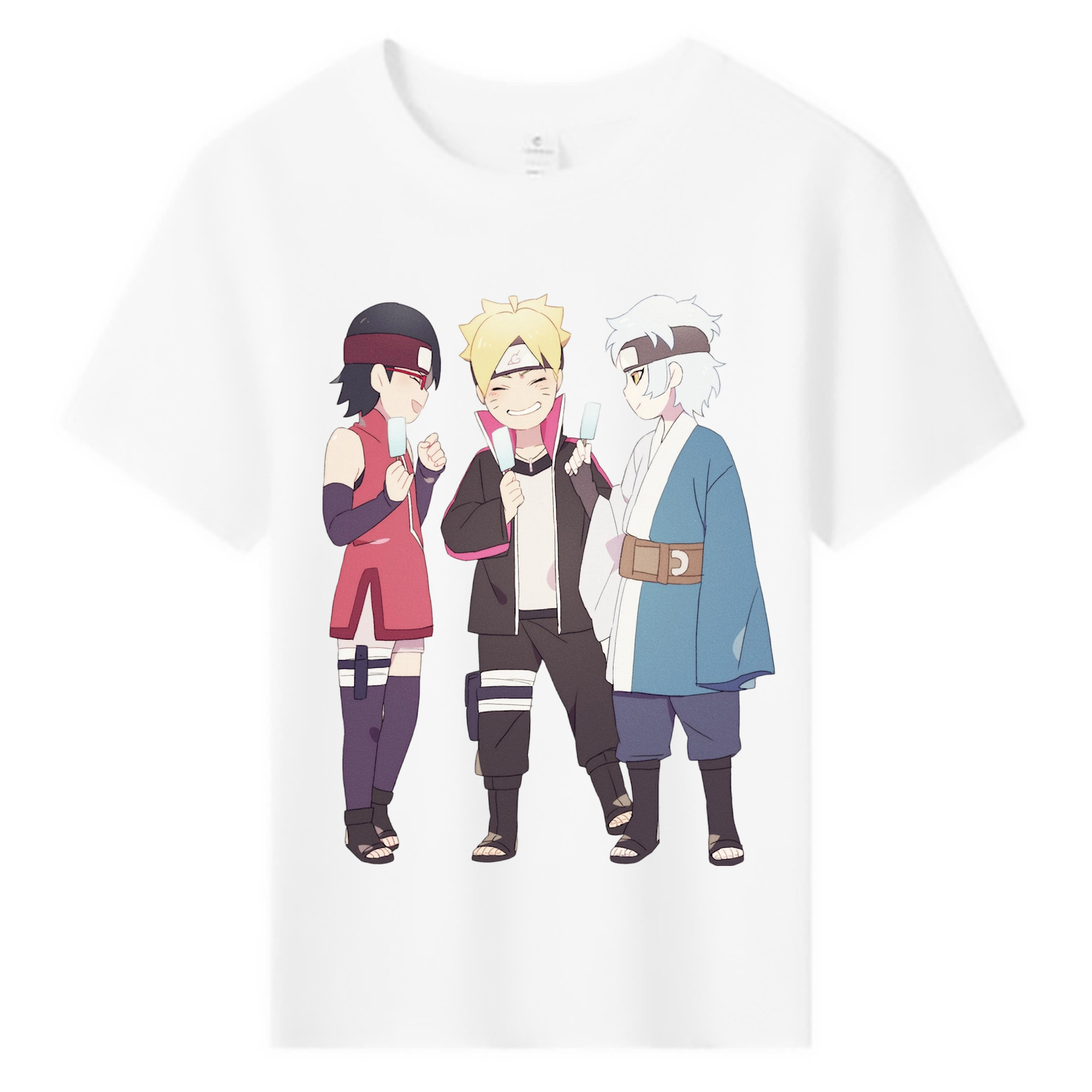 （画像用） NARUTO -ナルト- うちは サラダ Uchiha Sarada 綿100％キッズTシャツ（フロントプリント）