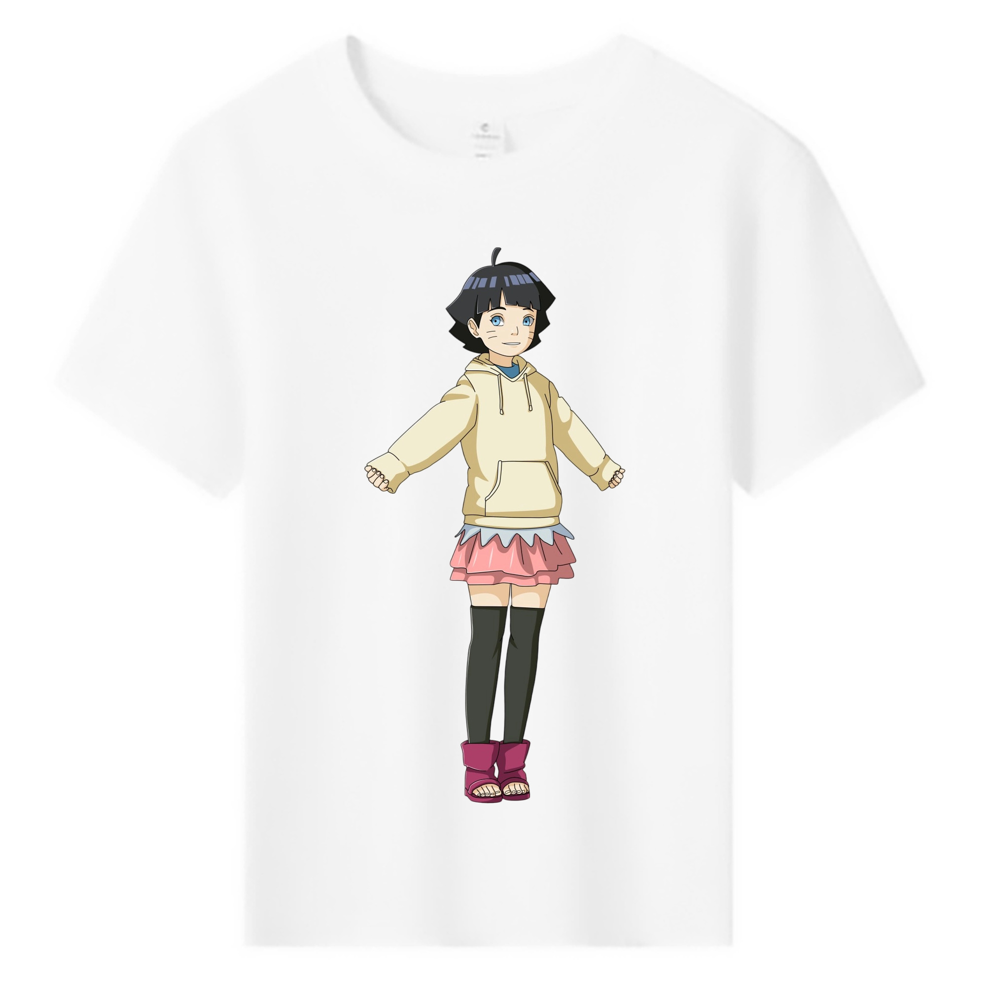 （画像用） NARUTO -ナルト- うずまき ヒマワリ Uzumaki Himawari 綿100％キッズTシャツ（フロントプリント）