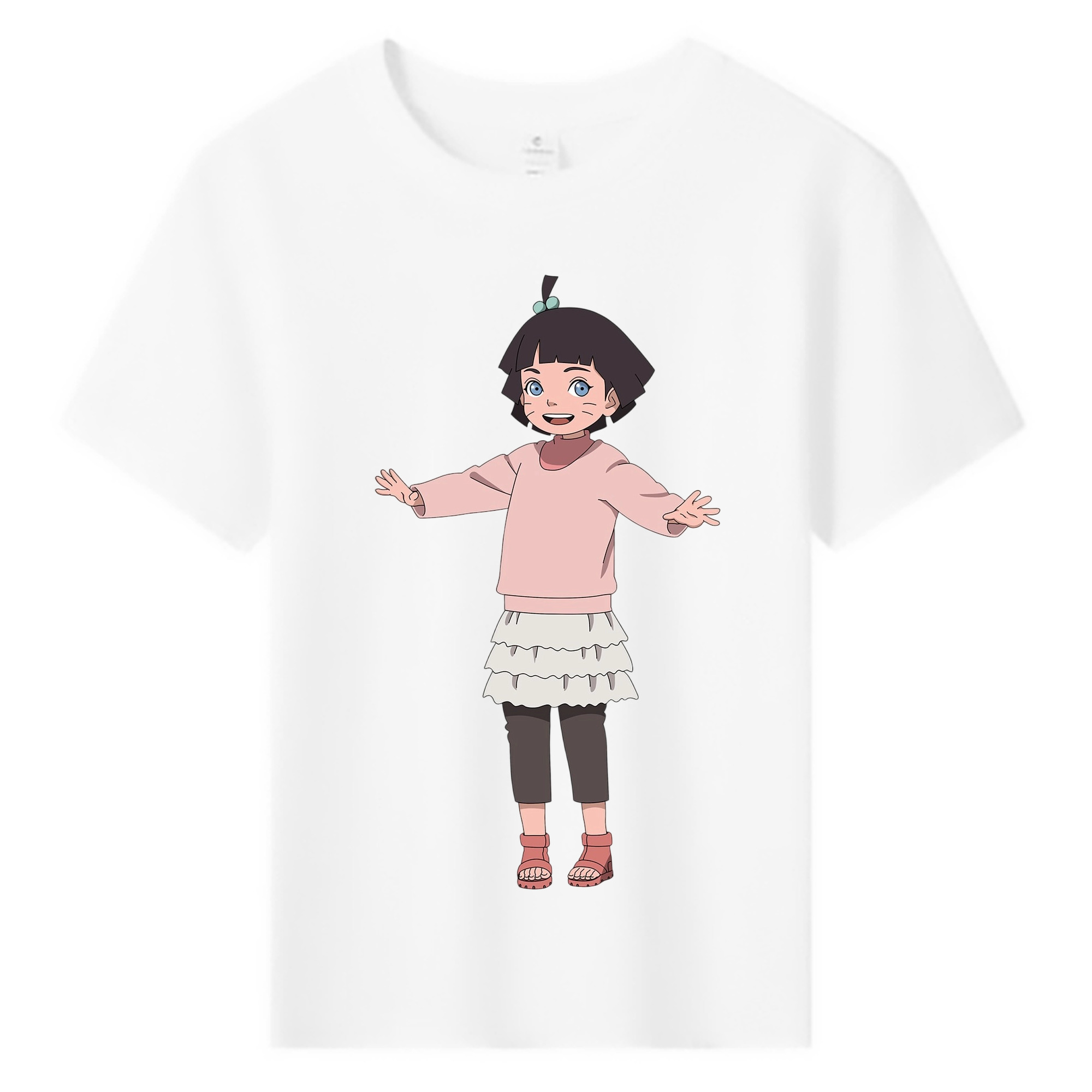 （画像用） NARUTO -ナルト- うずまき ヒマワリ Uzumaki Himawari 綿100％キッズTシャツ（フロントプリント）