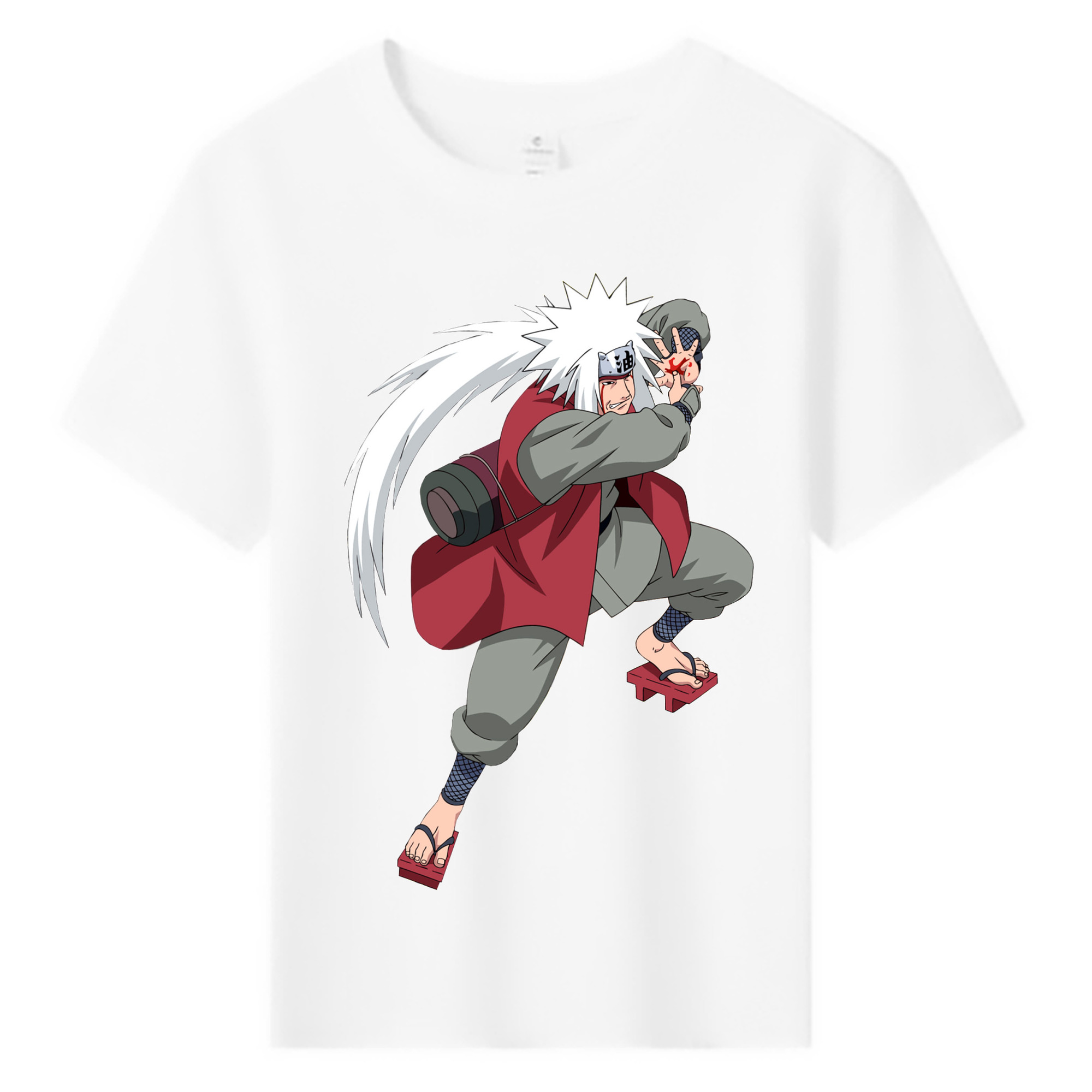 （画像用） NARUTO -ナルト- 自来也（じらいや） Jiraiya 綿100％キッズTシャツ（フロントプリント）